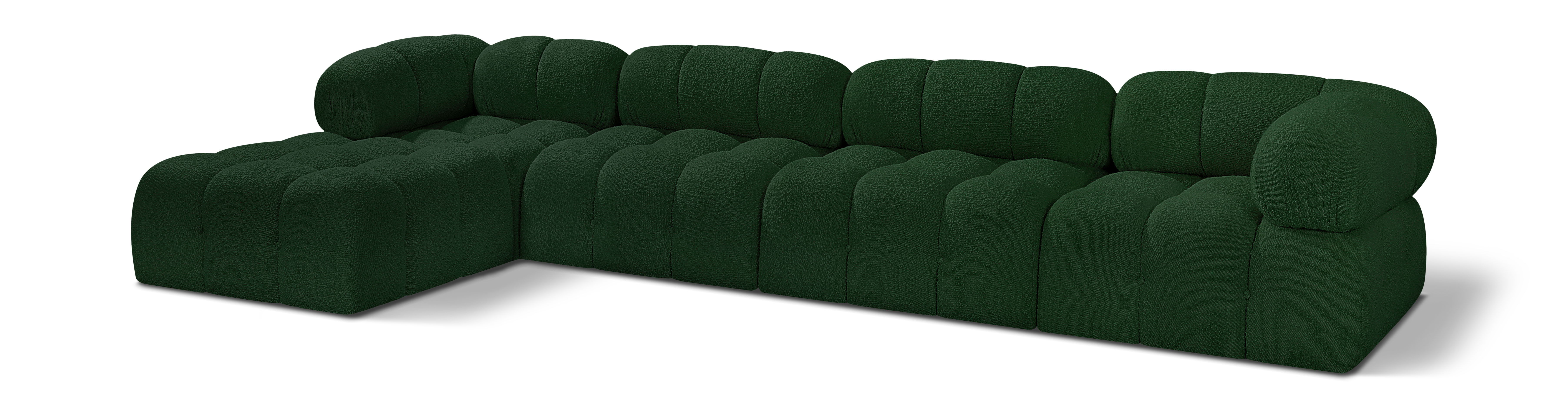 Ames - 5 Piece Fabric Modular Sectional - Green