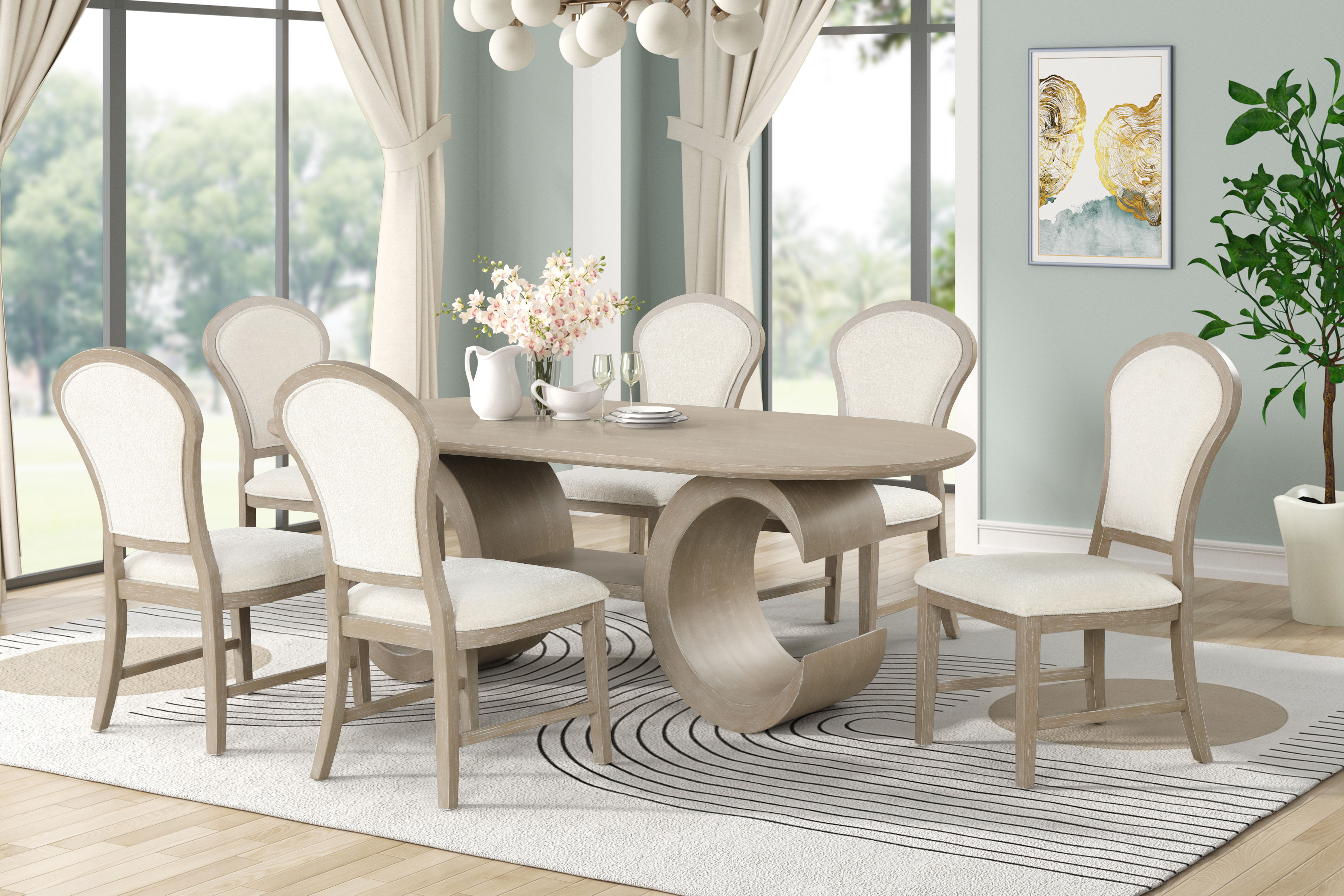 Gwendolyn - Dining Side Chair (Set of 2) - Cerused Taupe, light brown, view 8