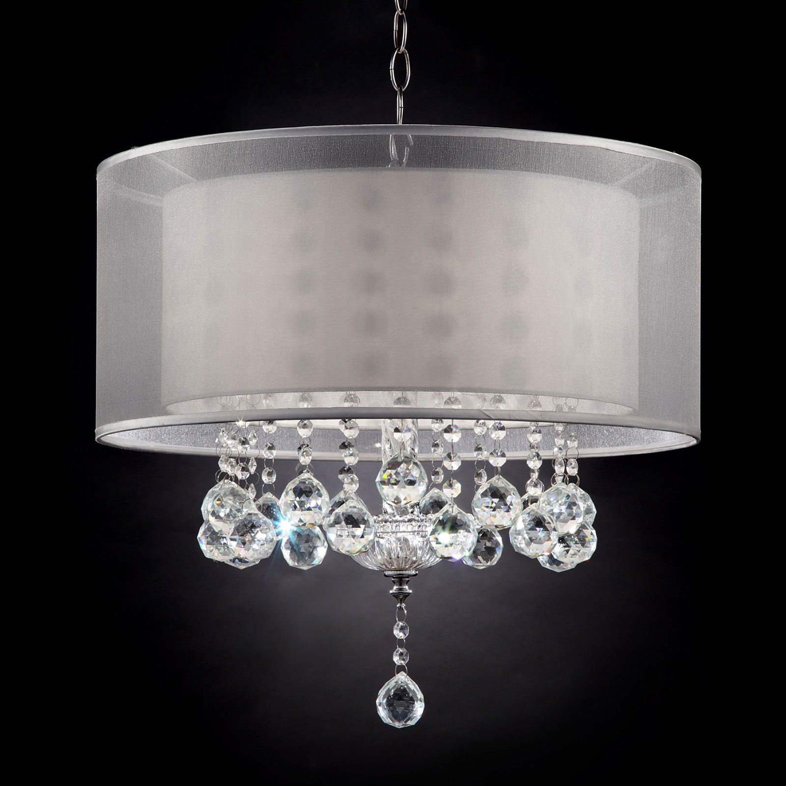 19\" Height Ceiling Lamp - Hanging Crystal