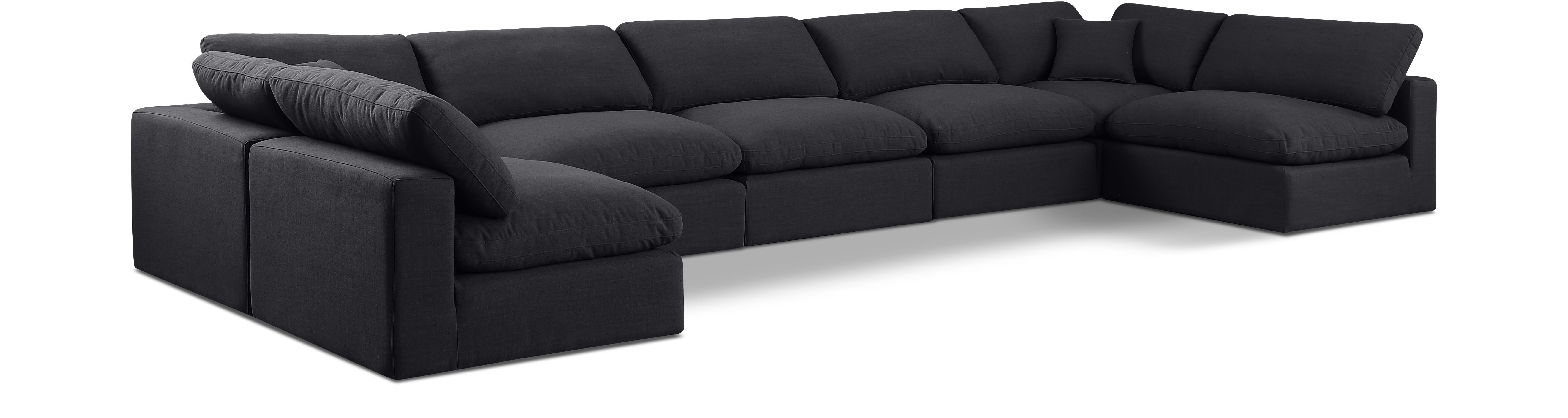 Comfy - 7 Piece Linen Modular Armless Sectional - Charcoal