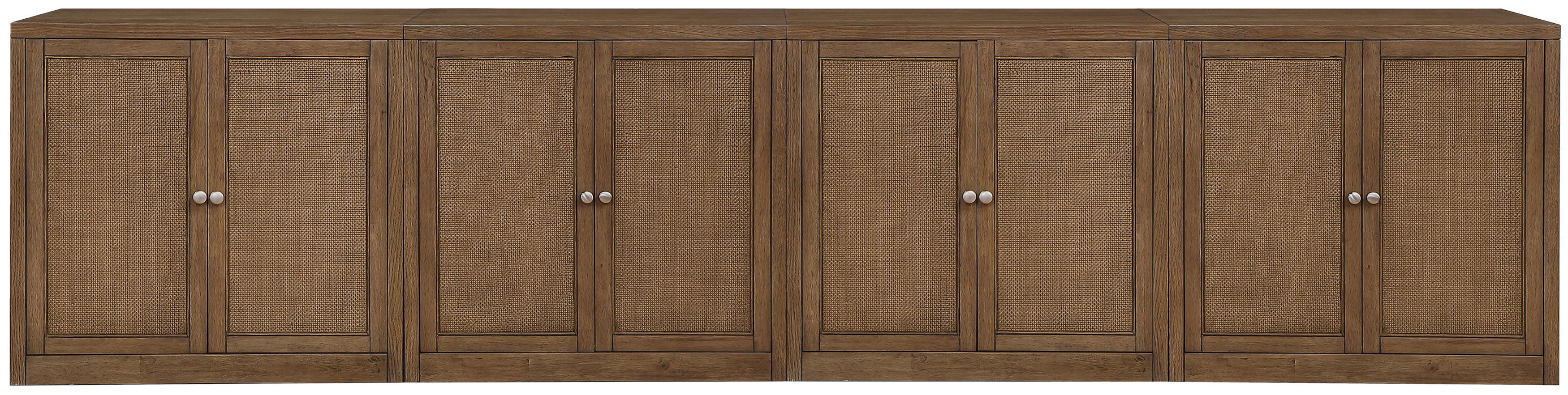 Vero - Solid Wood And Oak Veneer 4 Piece Sideboard/Buffet - Brown