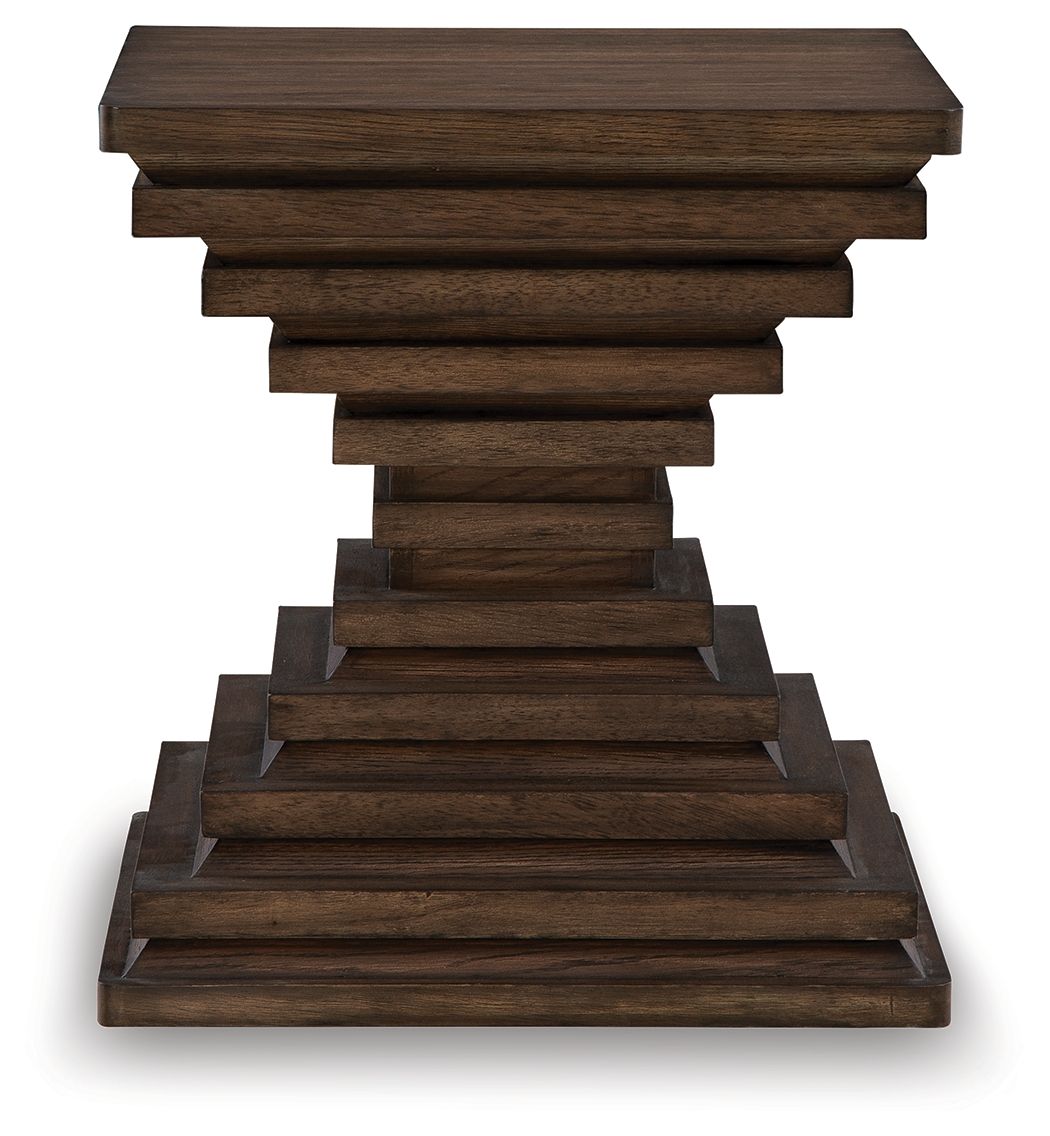 Ashley Furniture Hannodream - Square End Table - Warm Brown - Image 3