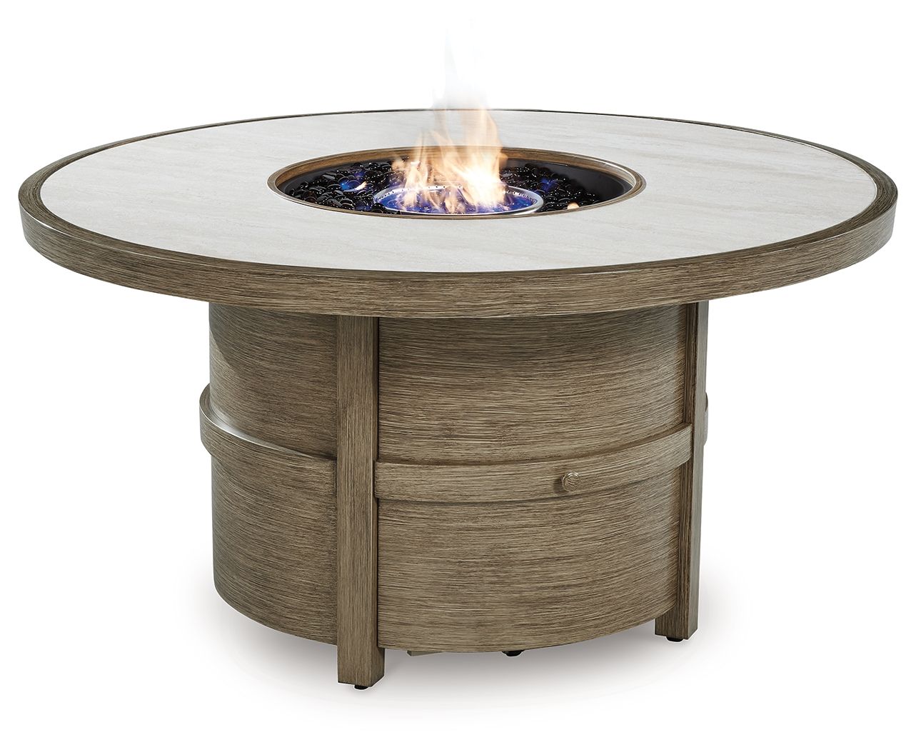 Ashley Furniture Rainier Ranch - Round Fire Pit Table - Beige - Image 3