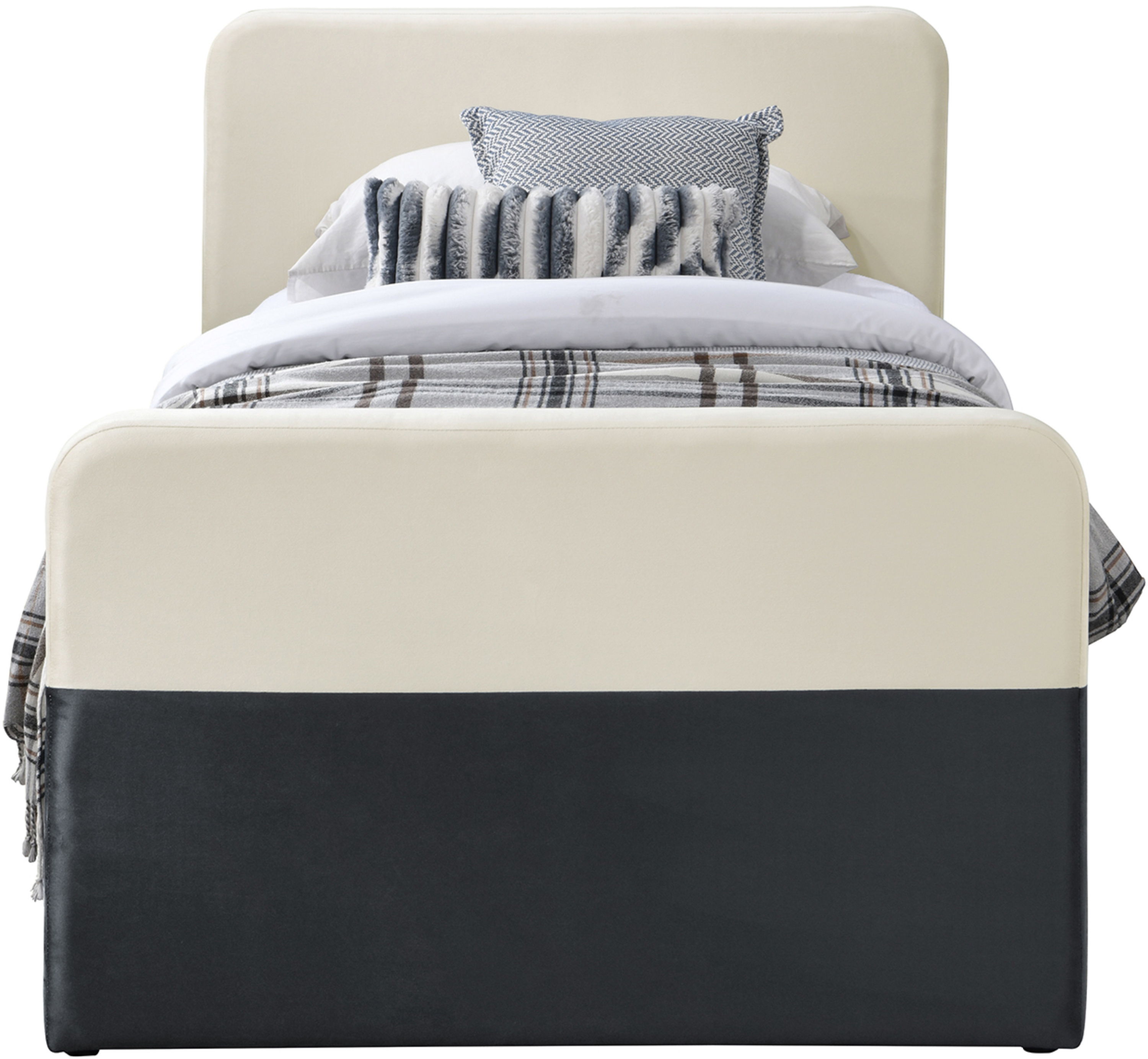 Ivy - Twin Trundle / Storage Bed - Black / Cream