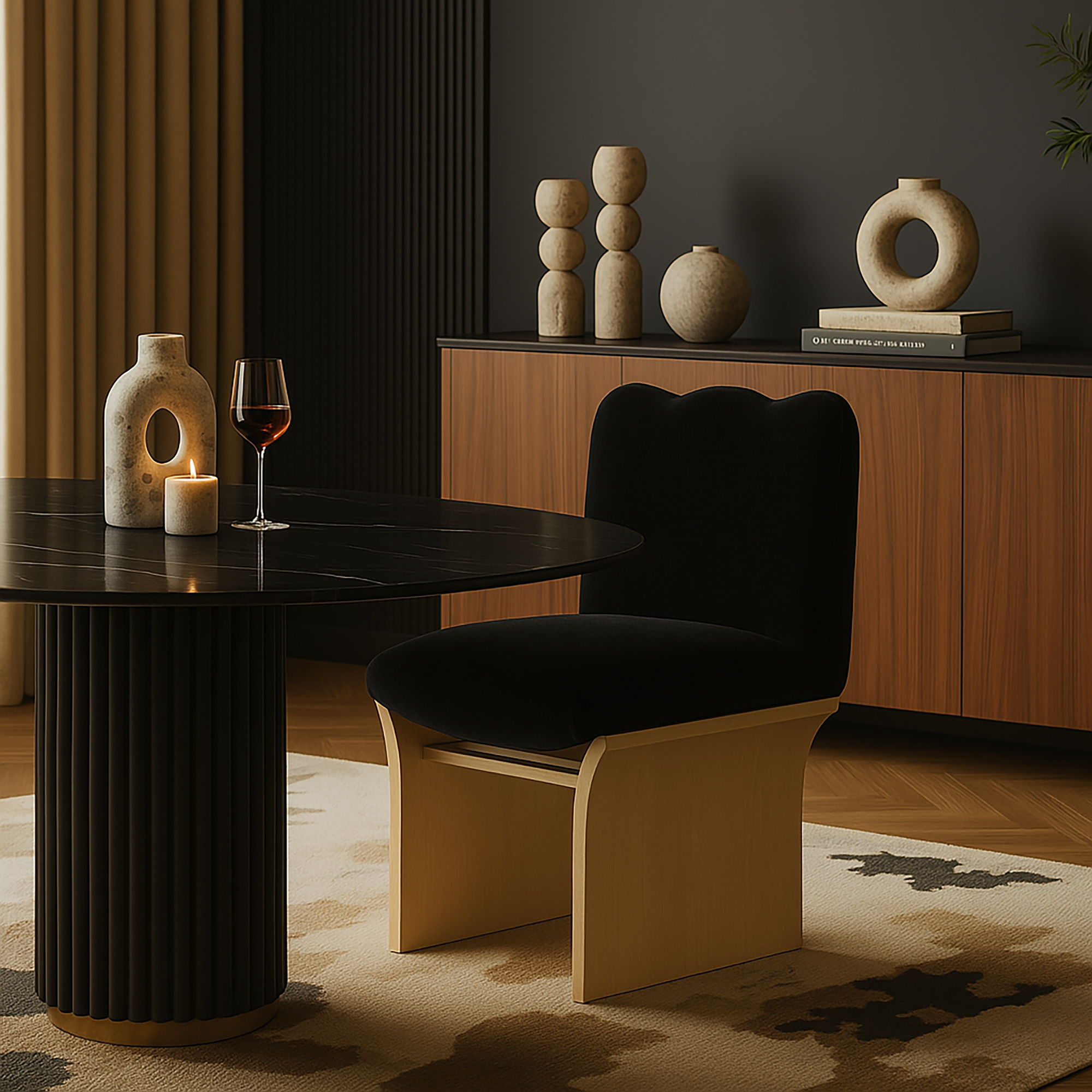 Shaw - Upholstered Dining Chair - Black