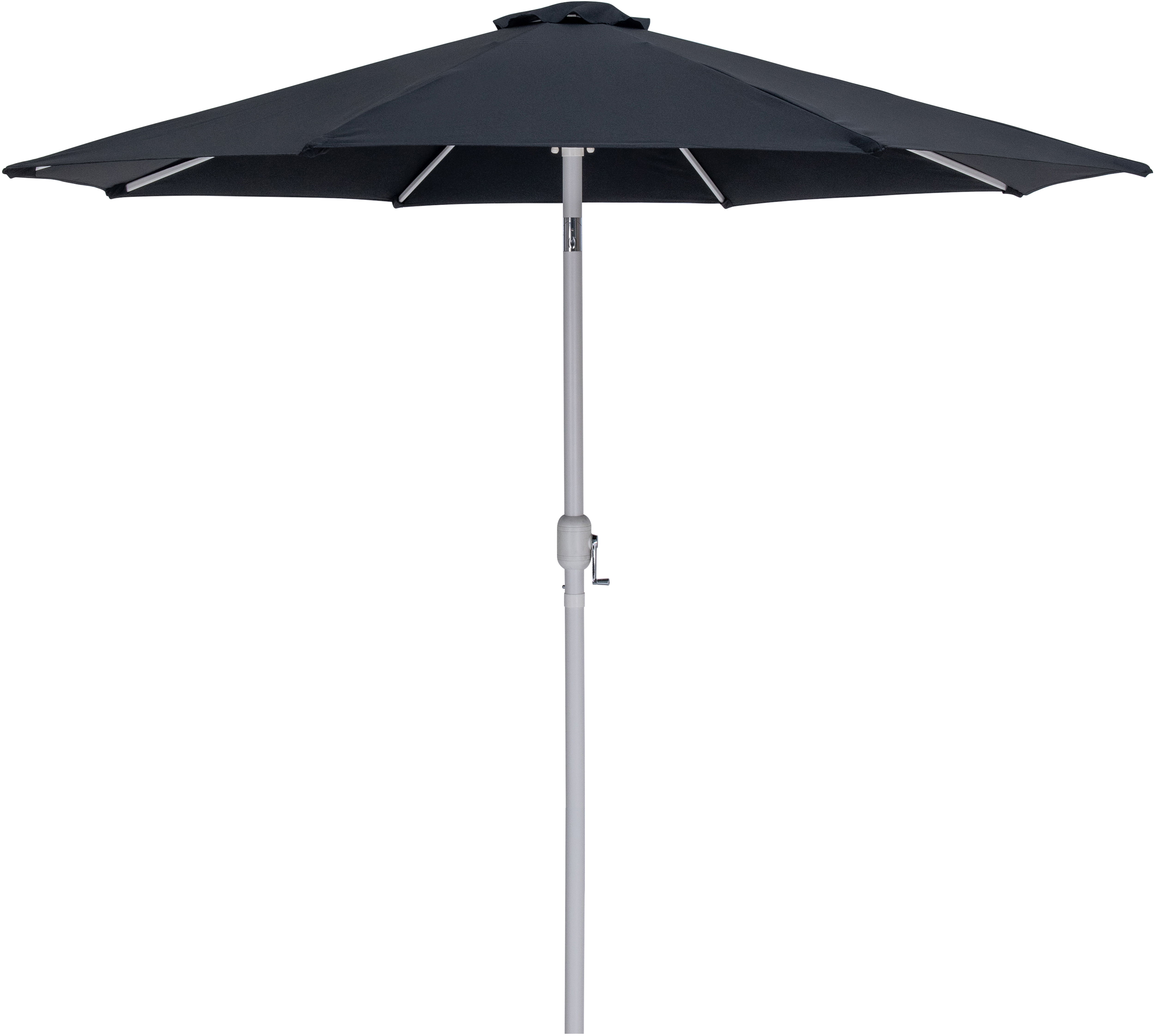 Fiji - Aluminum Patio Umbrella With Square Black And White Base - Black
