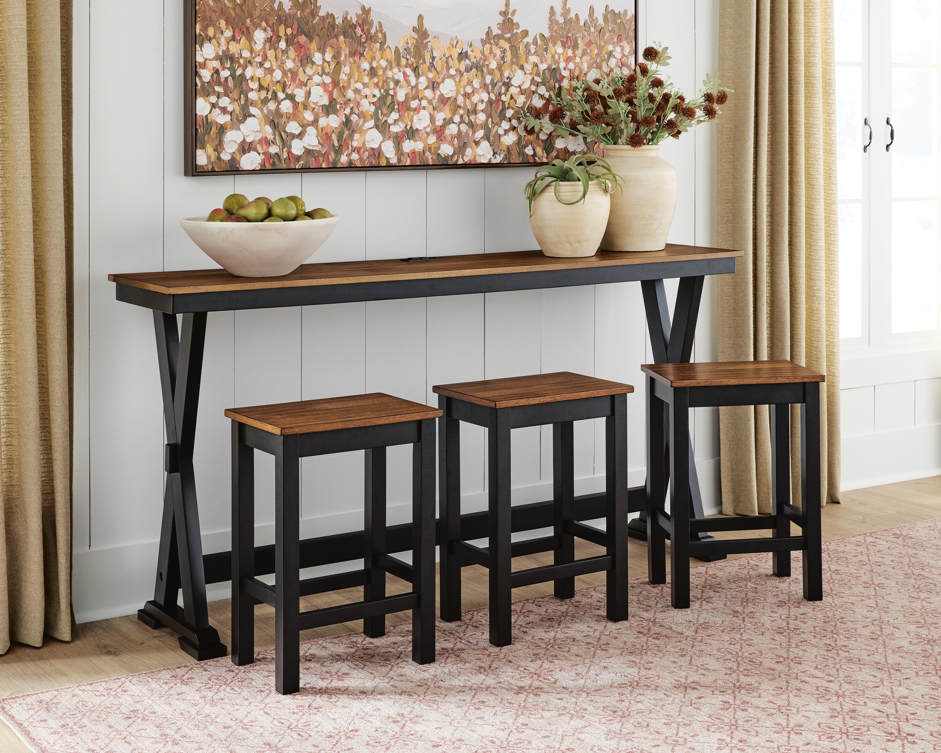Ashley Furniture Wildenauer - Rectangular Dining Room Counter Table Set (Set of 4) - Brown / Black - Image 5