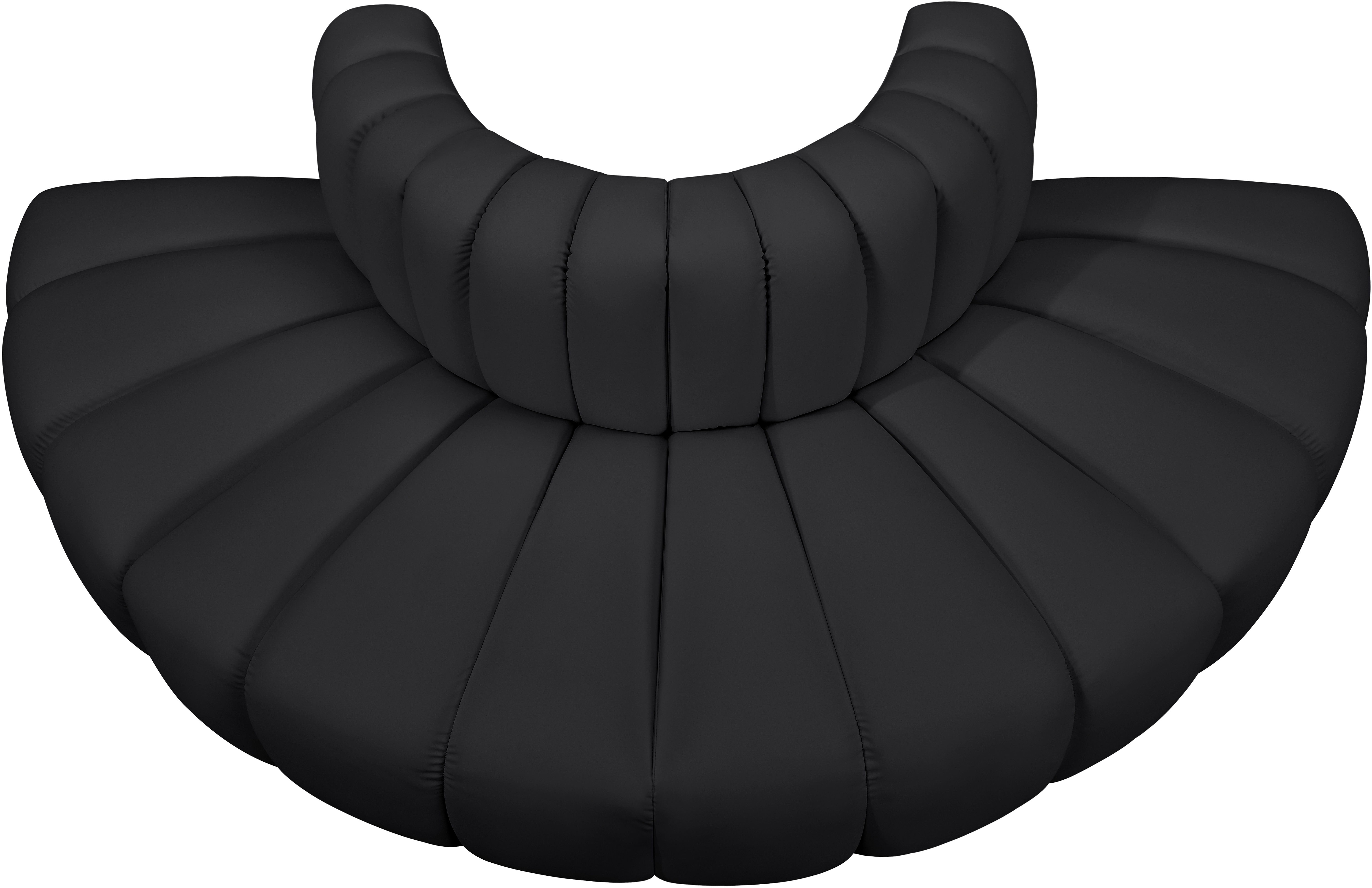 Arc - Faux Leather 4 Piece Modular Sofa - Black