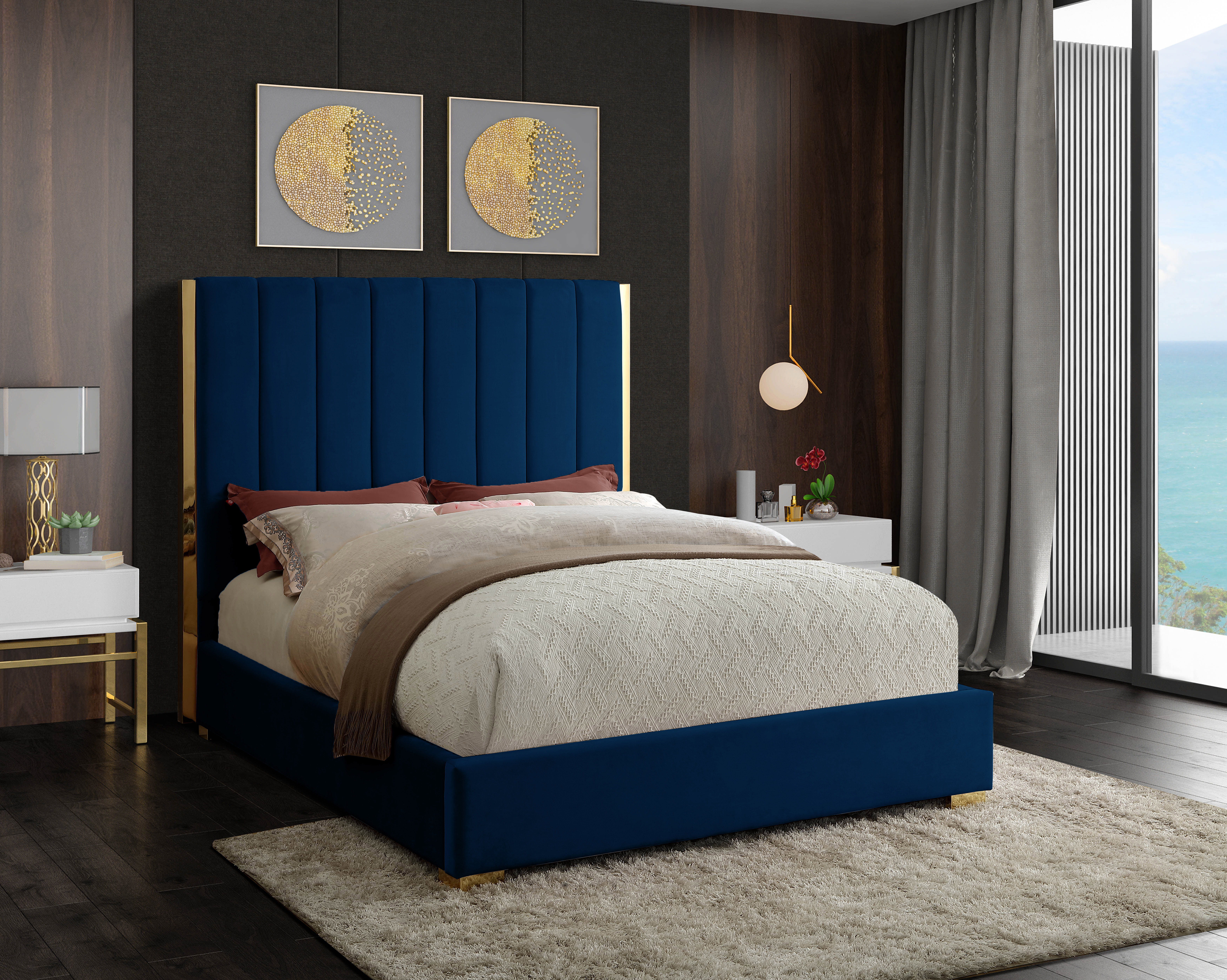 Becca - King Bed - Navy