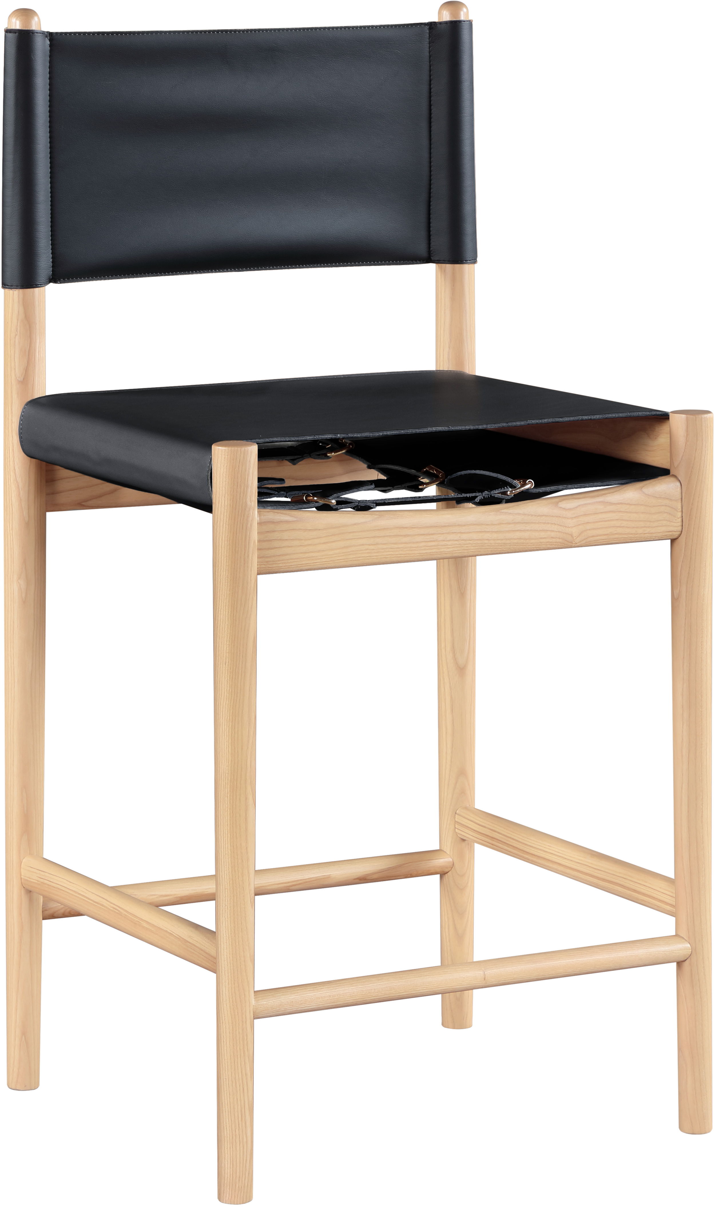 Rawlins - Vegan Leather Upholstered Counter Stool - Black