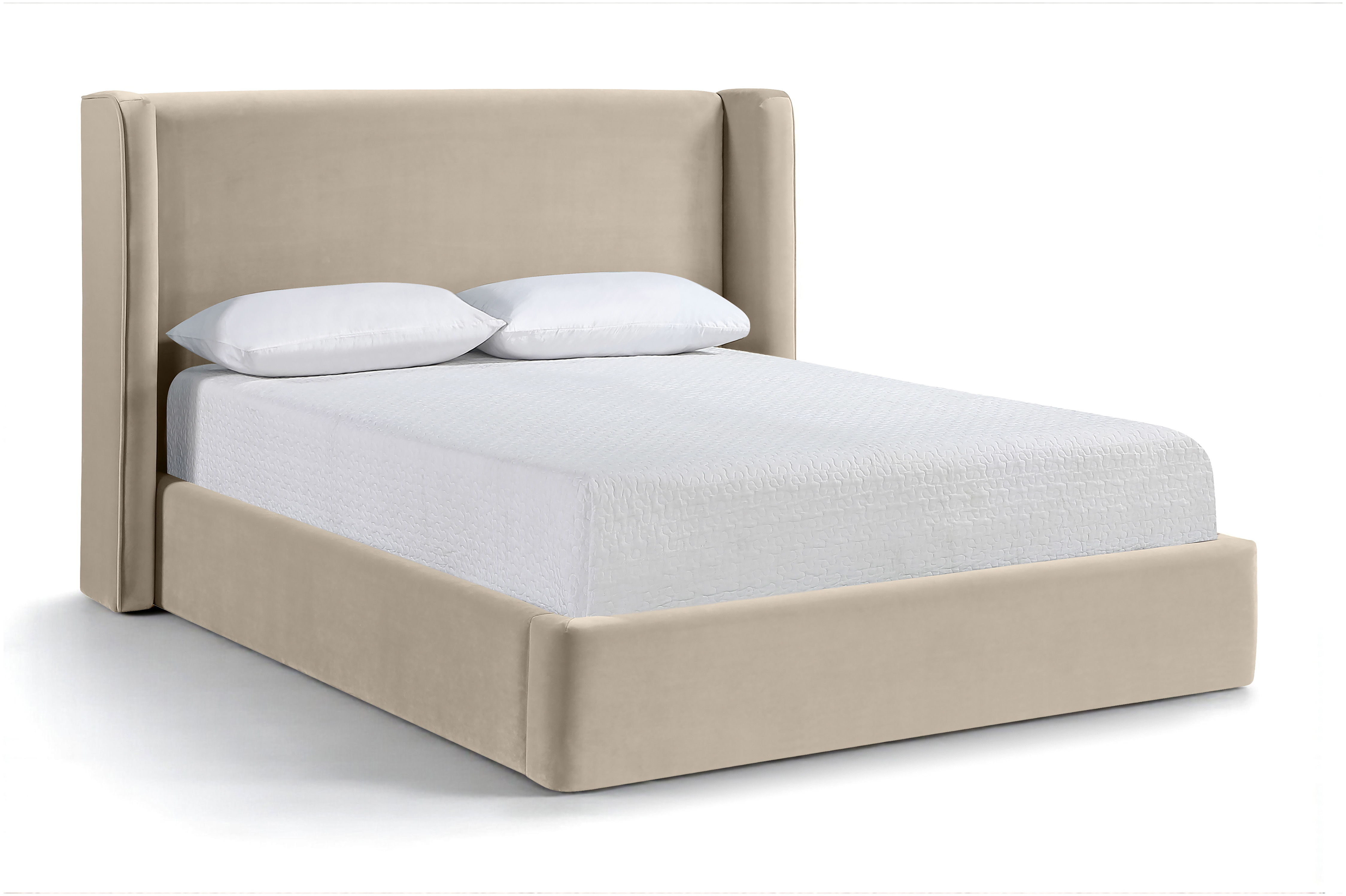Kendall - Velvet Upholstered King Bed - Cream