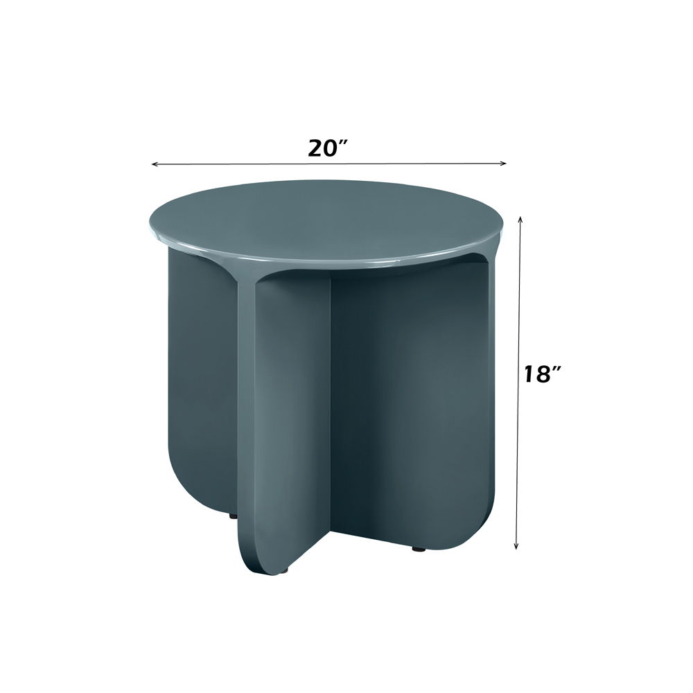 Lamond - End Table - Teal High Gloss, blue, view 3