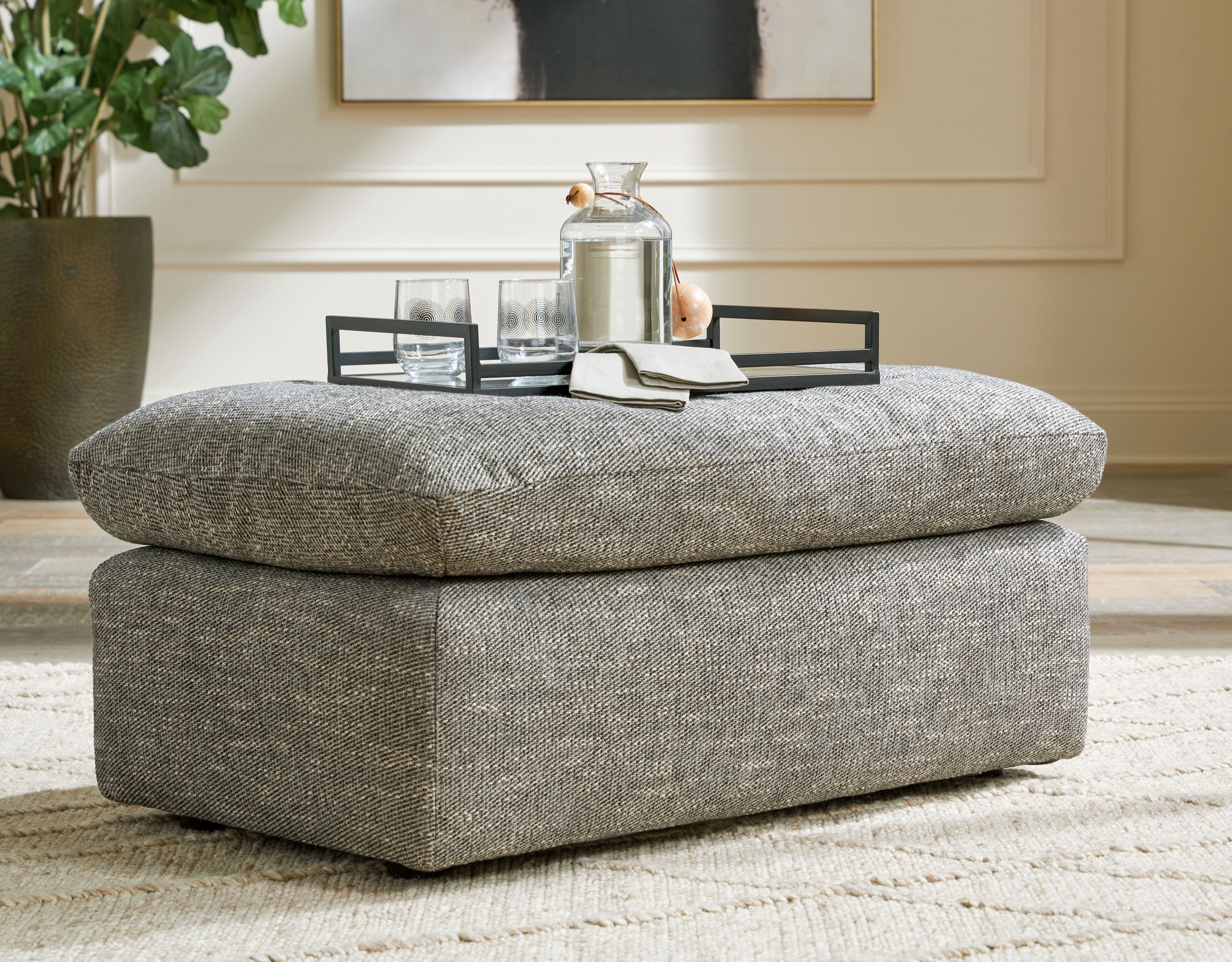Ashley Furniture Dramatic - 4 Pc. - Sofa, Loveseat, Chair And A Half, Ottoman - Granite - Image 7