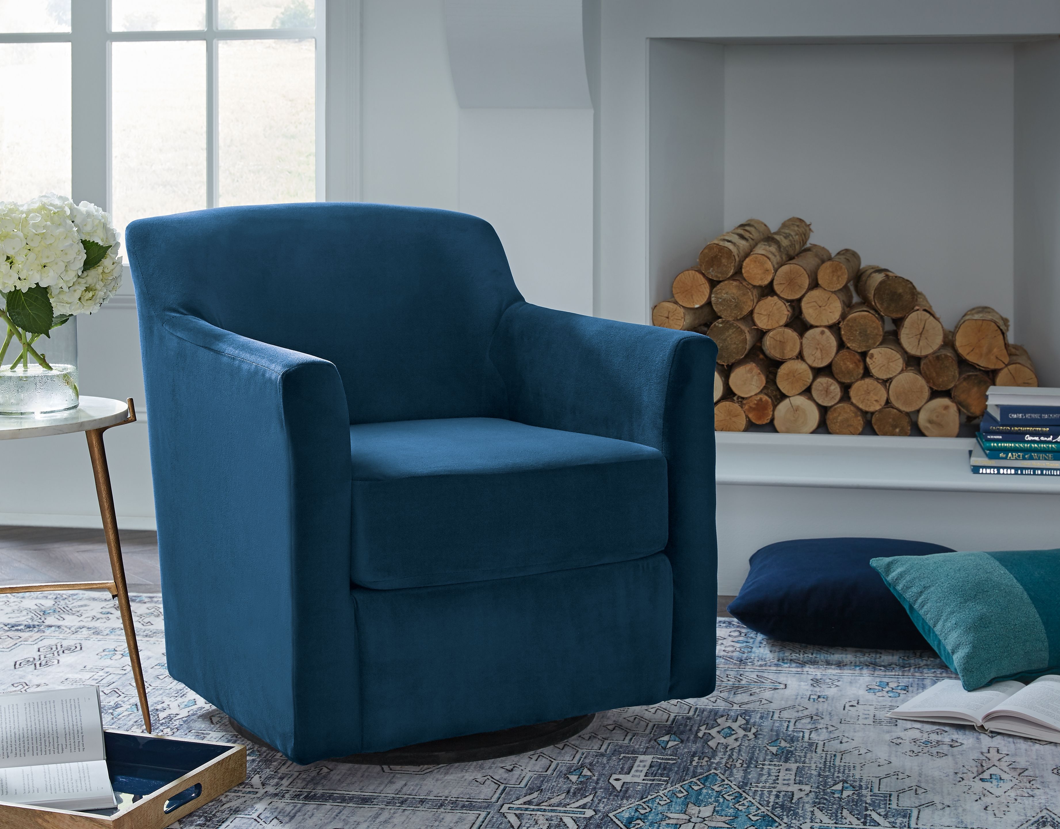Ashley Furniture Bradney - Swivel Accent Chair - Blue - Image 2