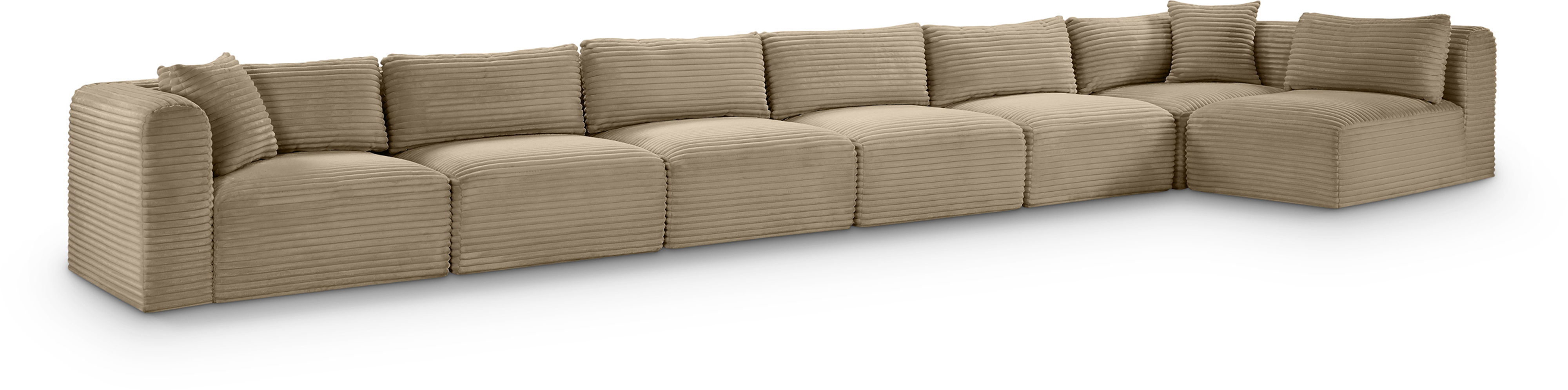 Shaggy - 7 Piece Modular Sectional - Taupe