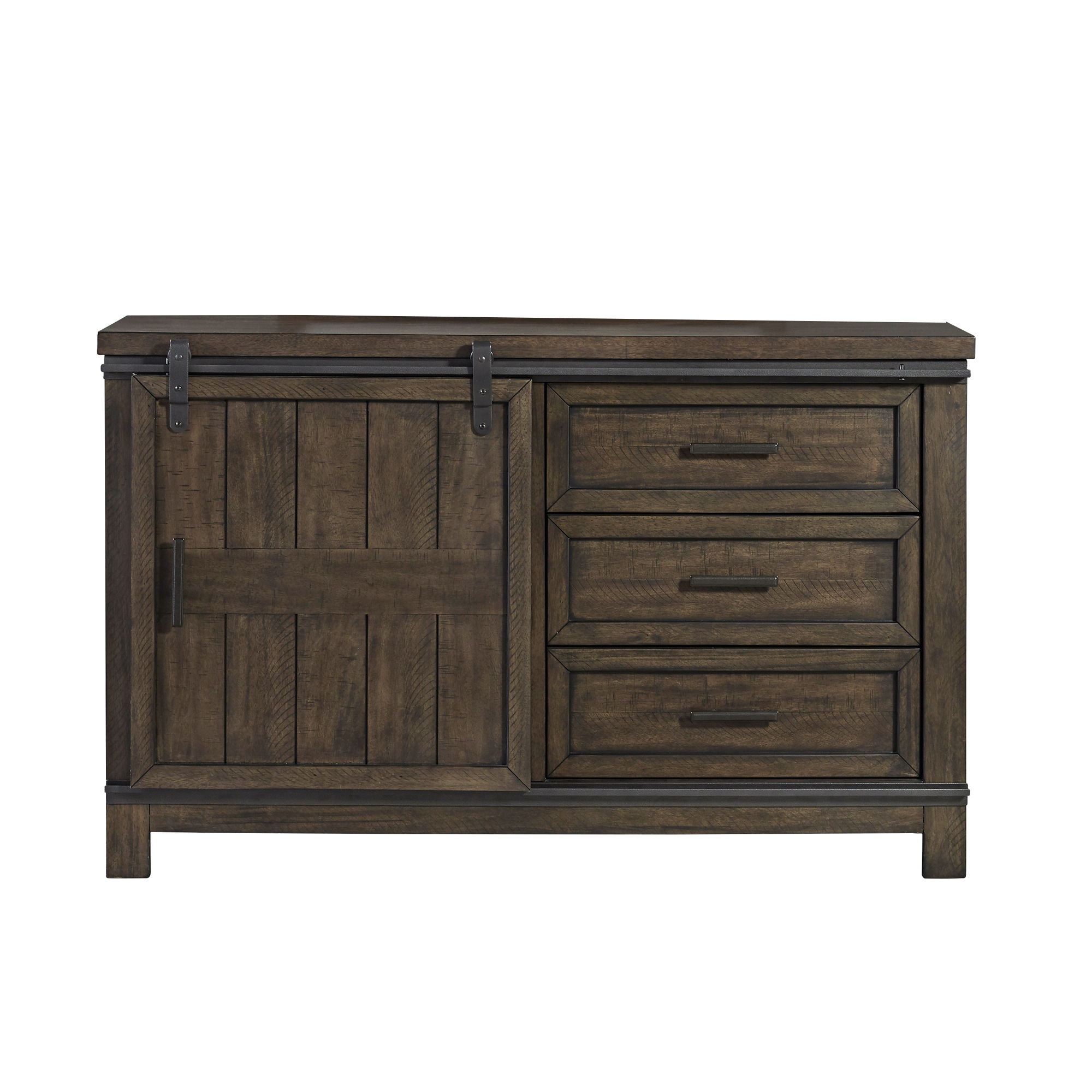 Liberty Furniture Thornwood Hills - Barn Door Dresser - Dark Brown