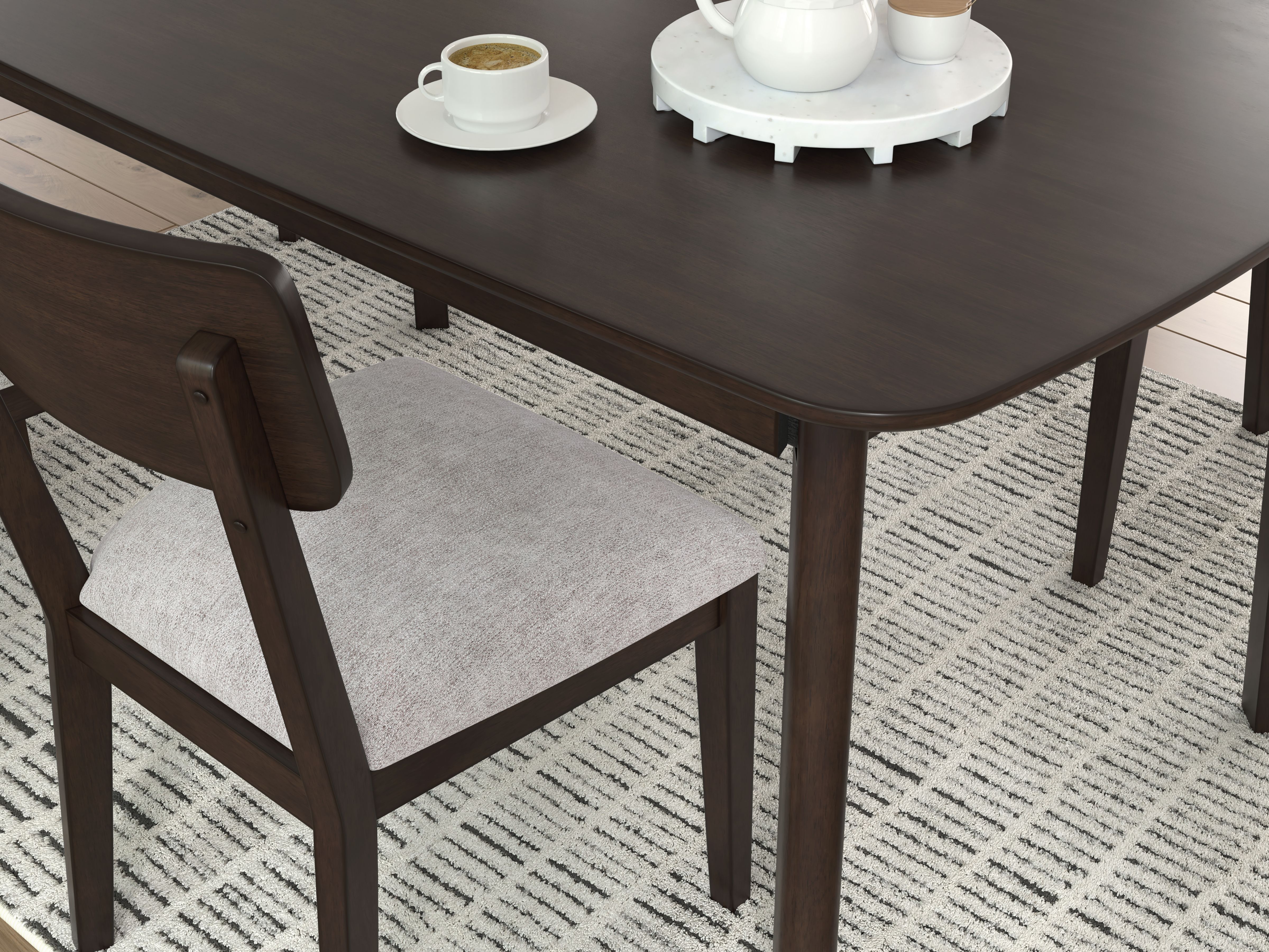 Ashley Furniture Mallenette - Dining Room Table Set (Set of 5) - Merlot - Image 4