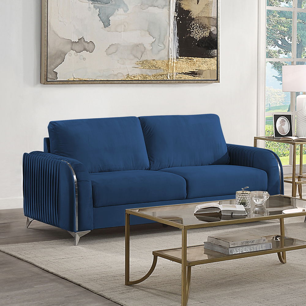 Wenona - Sofa - Blue Velvet, blue