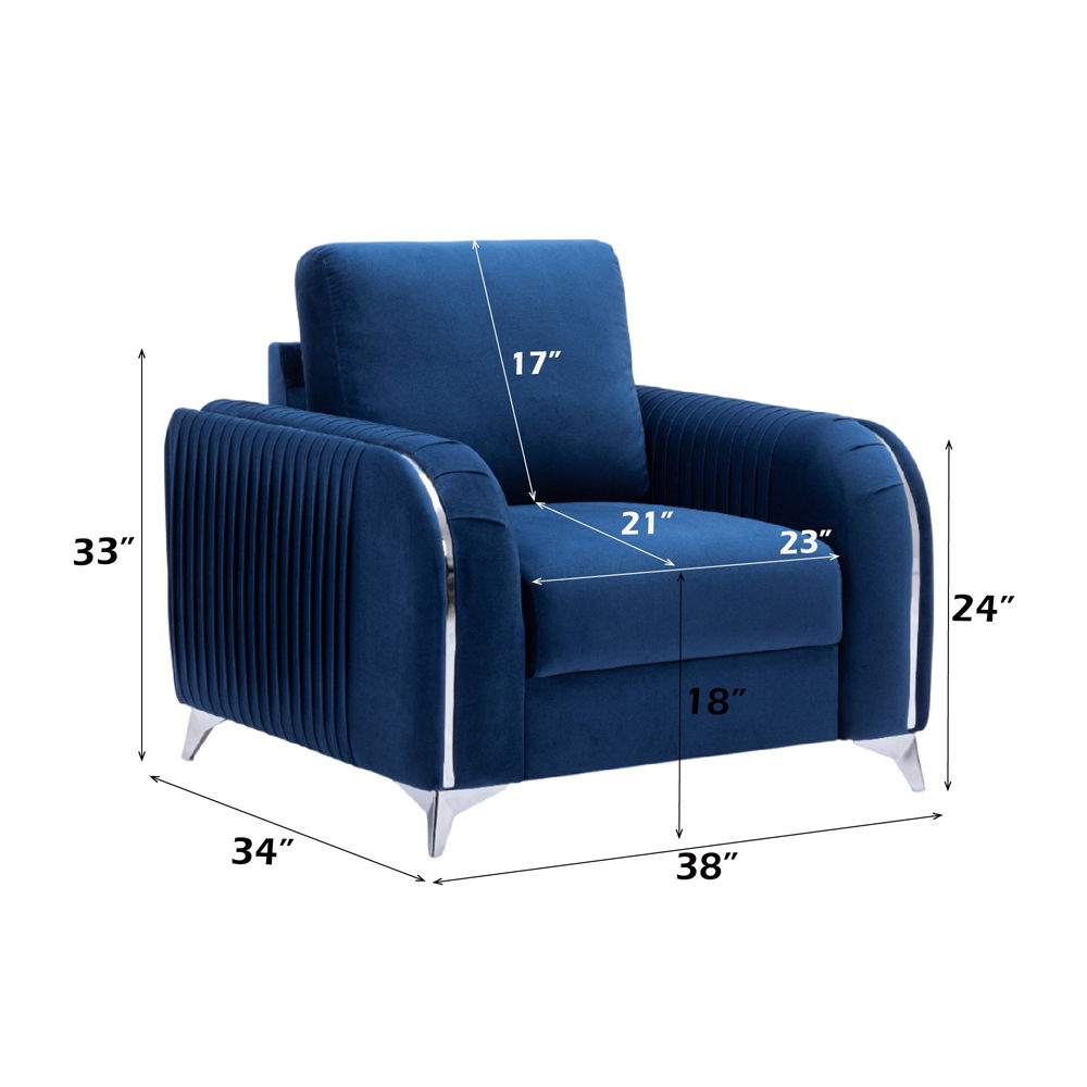Wenona - Chair - Blue Velvet, blue, view 5