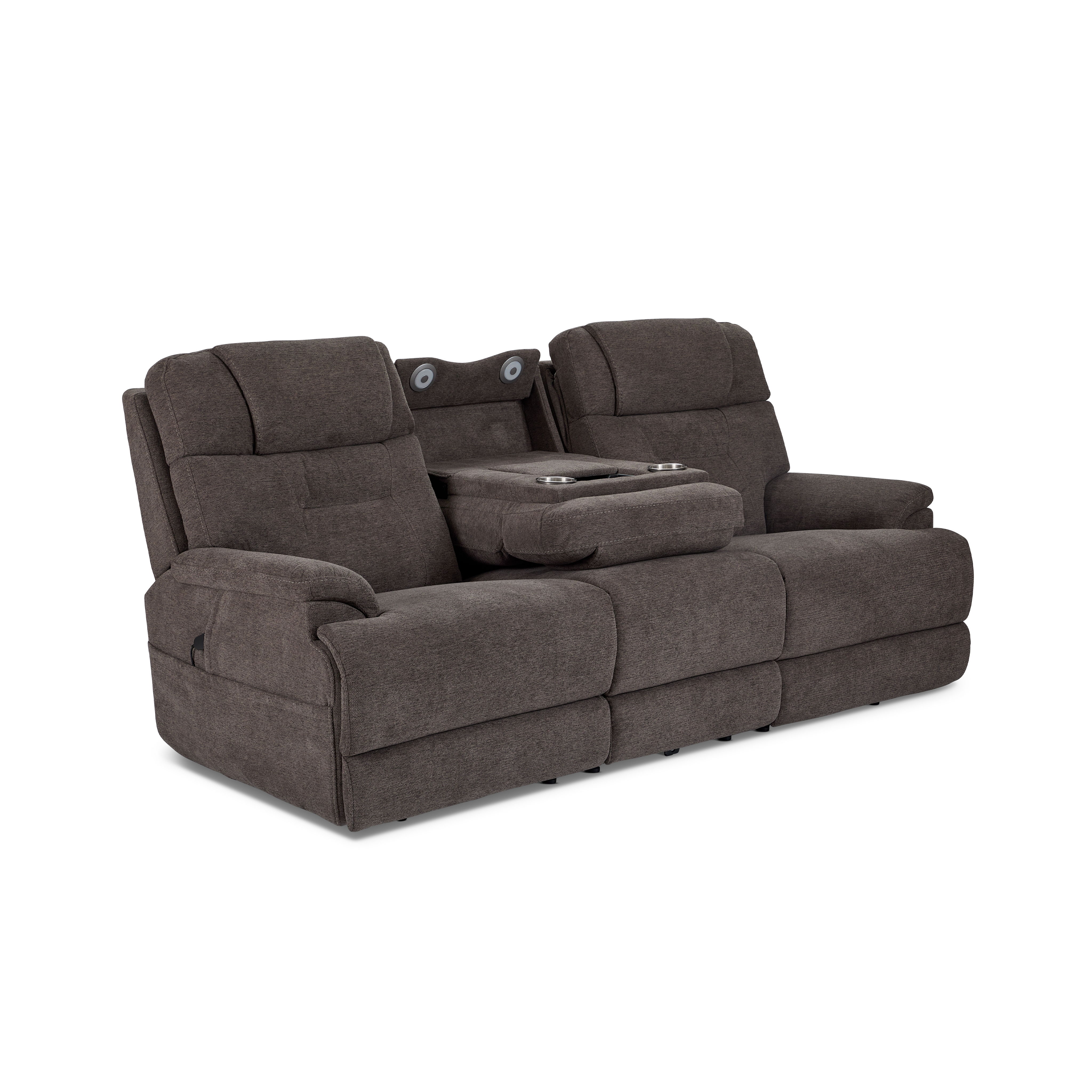 Zecliner Zofa - Power Sleep Sofa With Power Headrests & Lumbar - Umber, dark brown, view 3