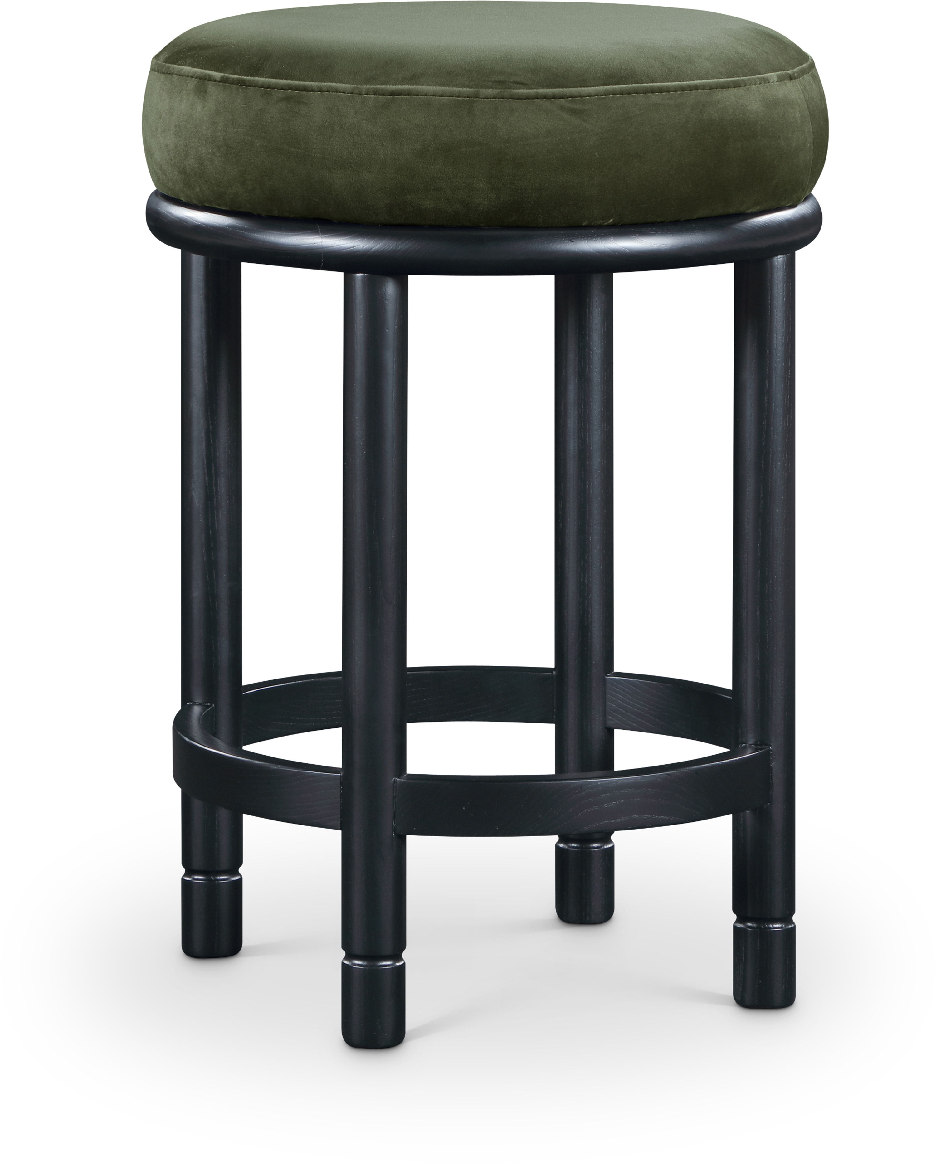 Monette - Counter Stool With Black Base - Green