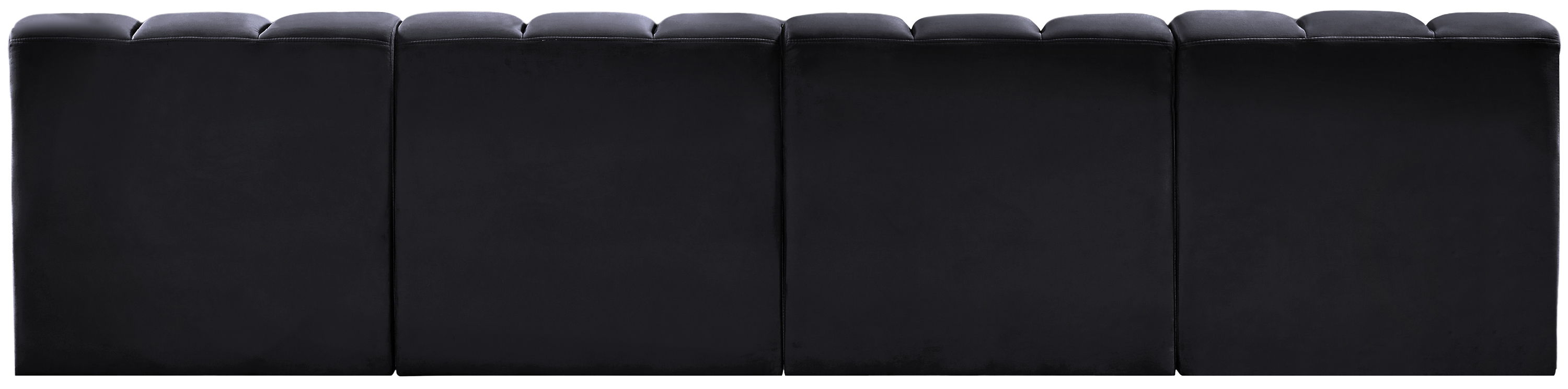 Arc - Velvet 4 Pieces Modular Sofa - Black
