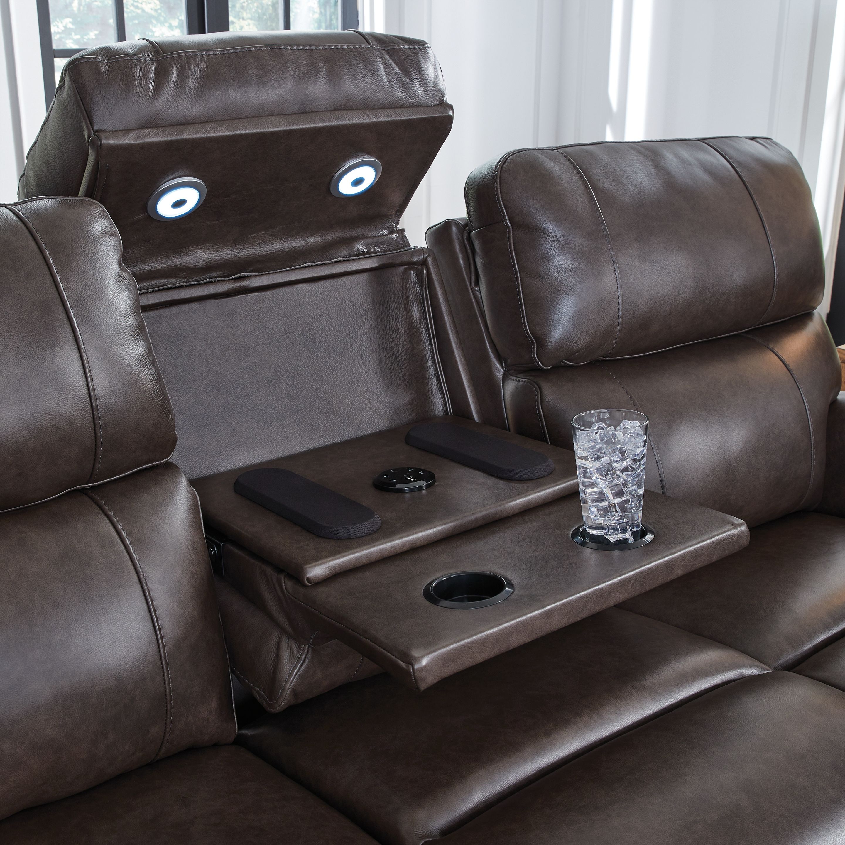Ashley Furniture Crossplex - Power Reclining Sofa With Adjustable Headrest - Smoke - Image 7