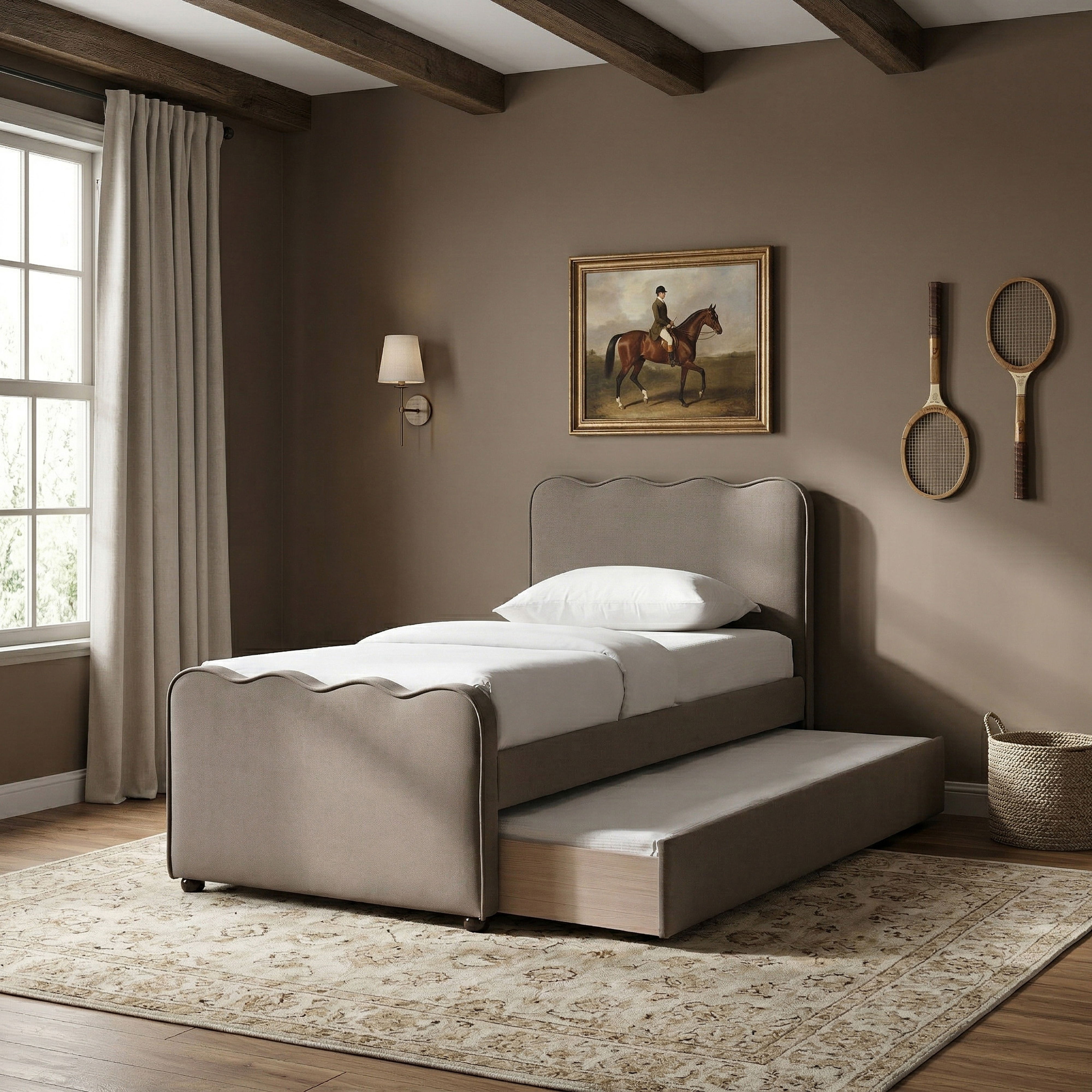 Gatsby - Upholstered Twin Trundle Bed - Taupe