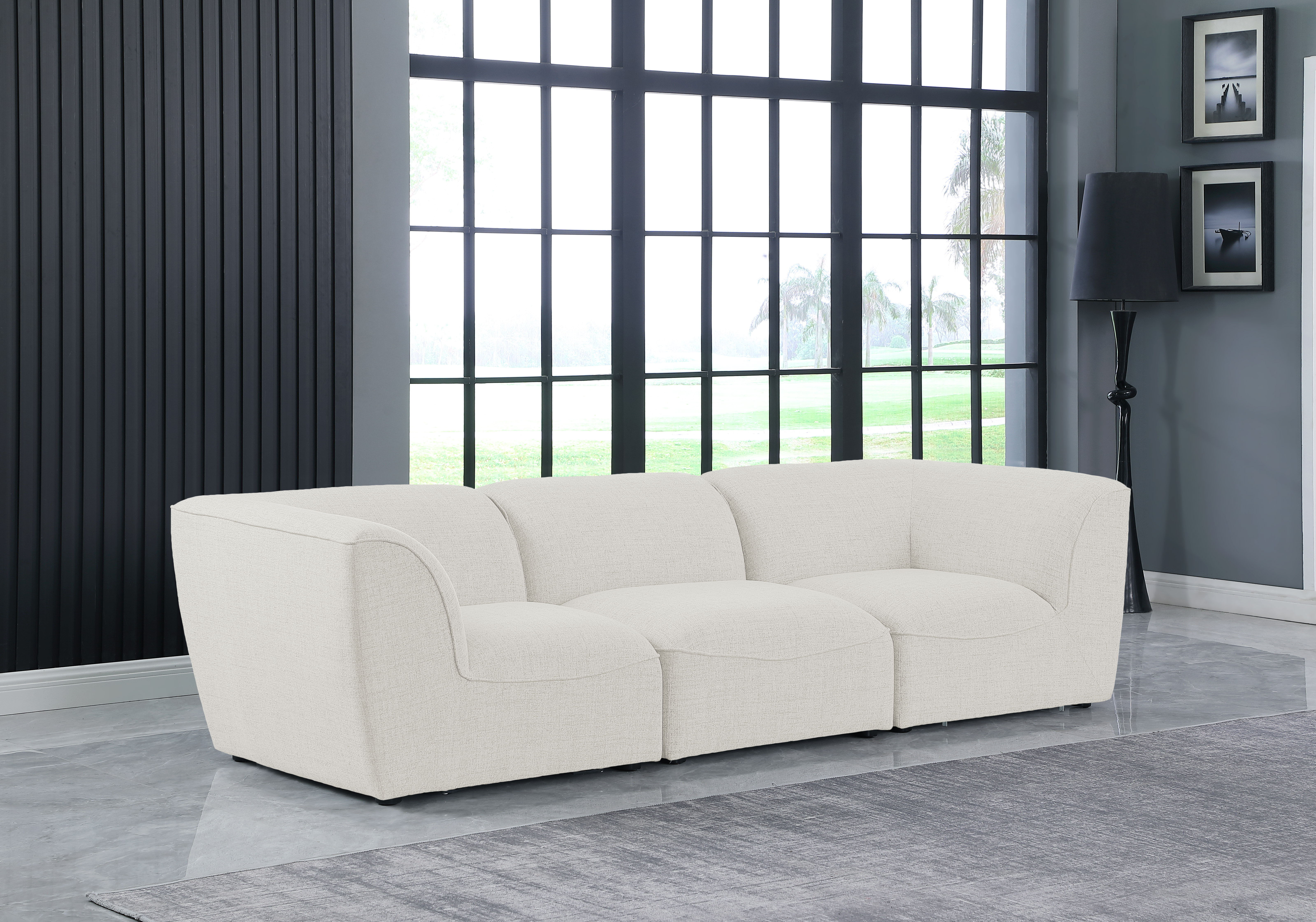 Miramar - 3 Piece Modular Sofa - Cream