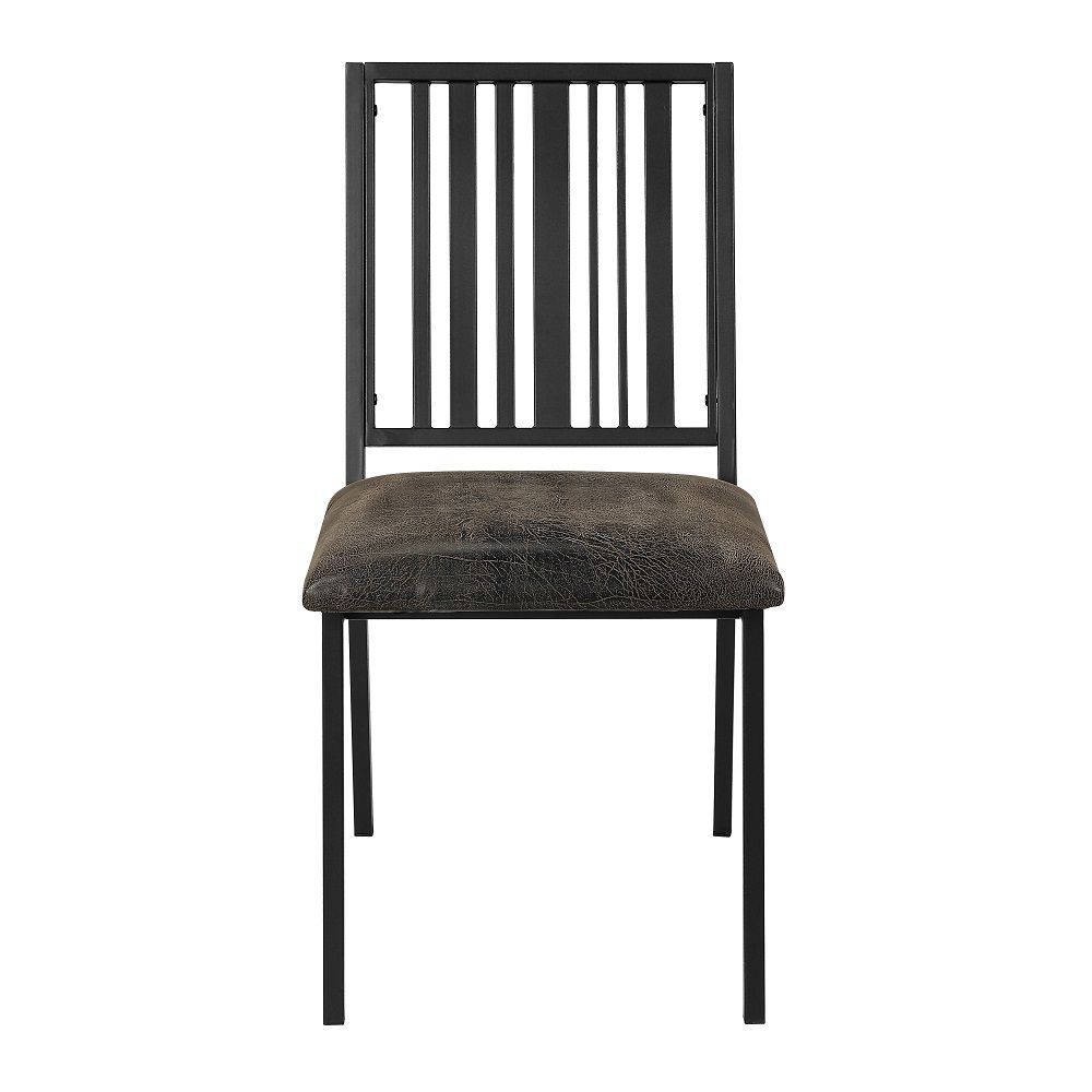 Zudora - Side Chair (Set of 2) - Synthetic Leather & Black, black, view 4