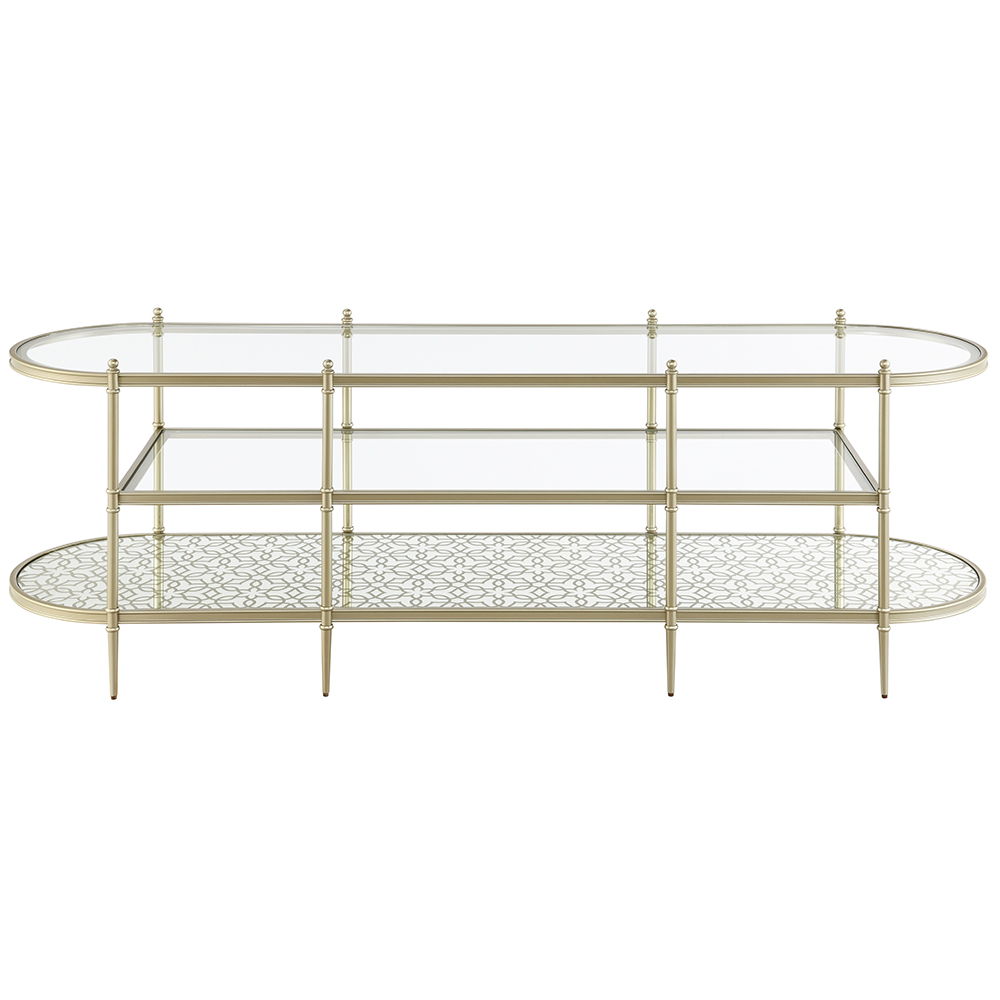 Zaba - TV Stand - Glass Top & Champagne, silver, view 8