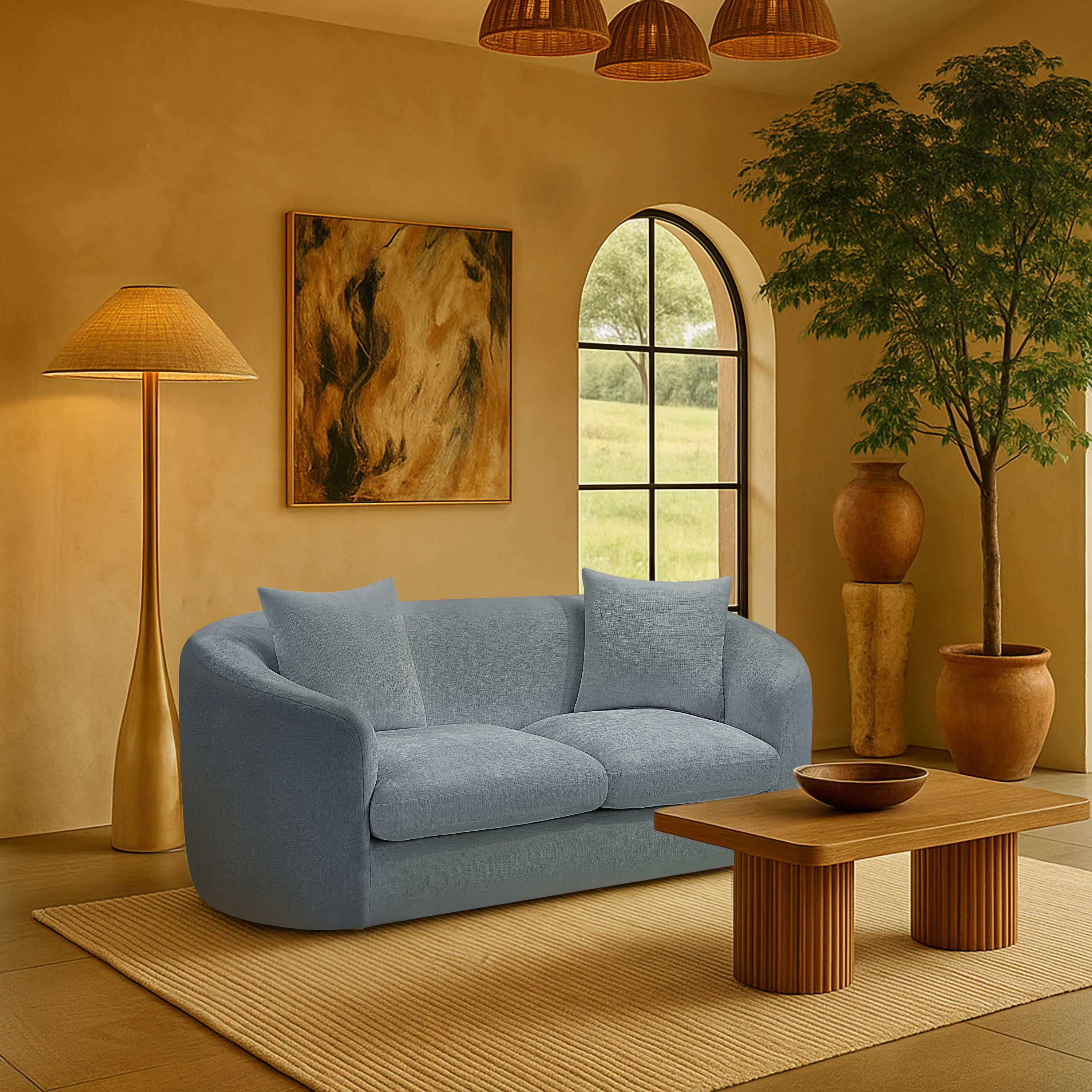 Penelope - Loveseat - Light Blue