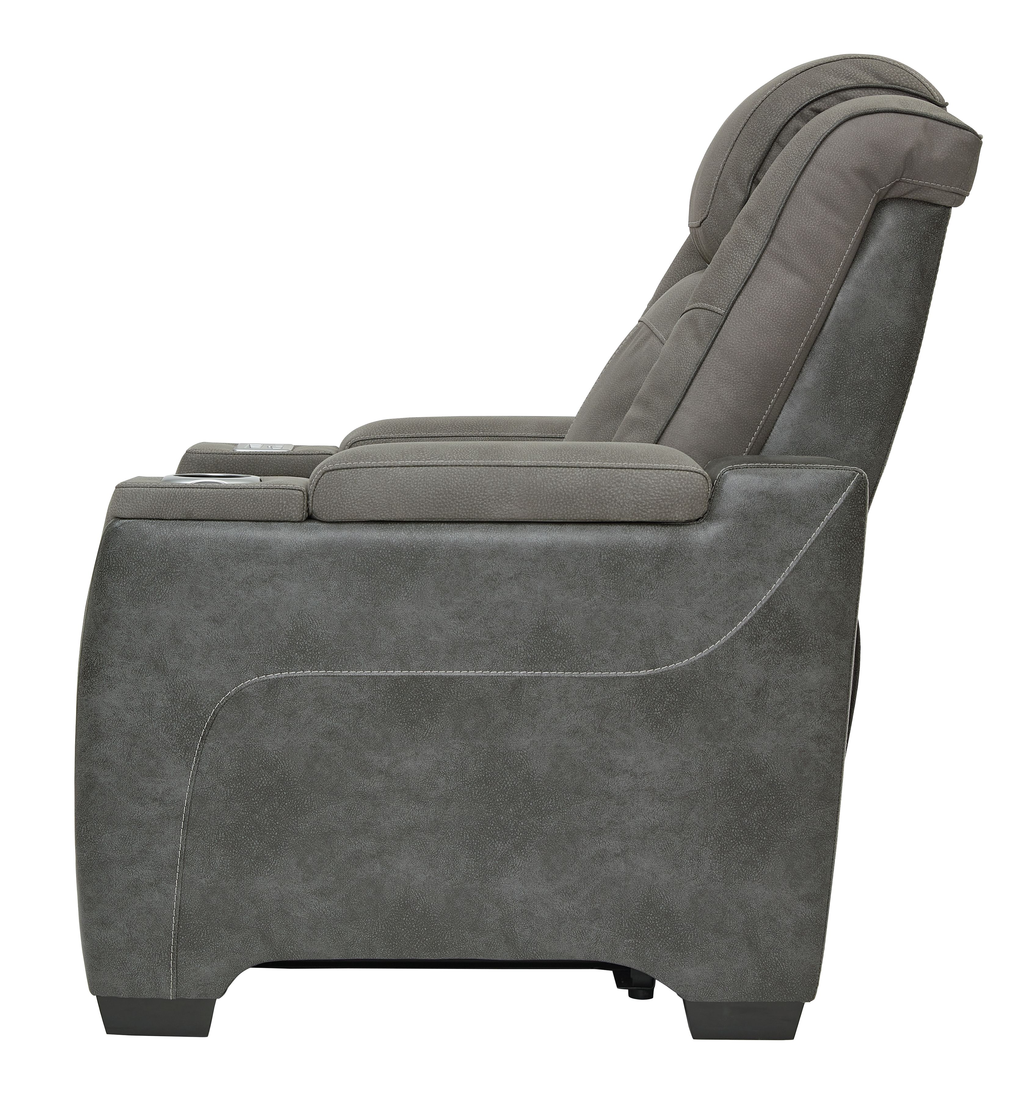 Ashley Furniture Next-Gen Durapella - Power Recliner/Headrest - Slate - Image 7