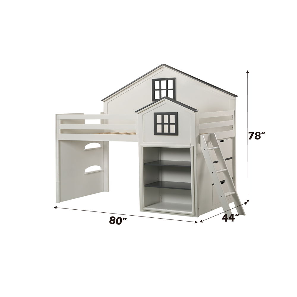 Ratana - Loft Bed - Gray & White, white, view 4
