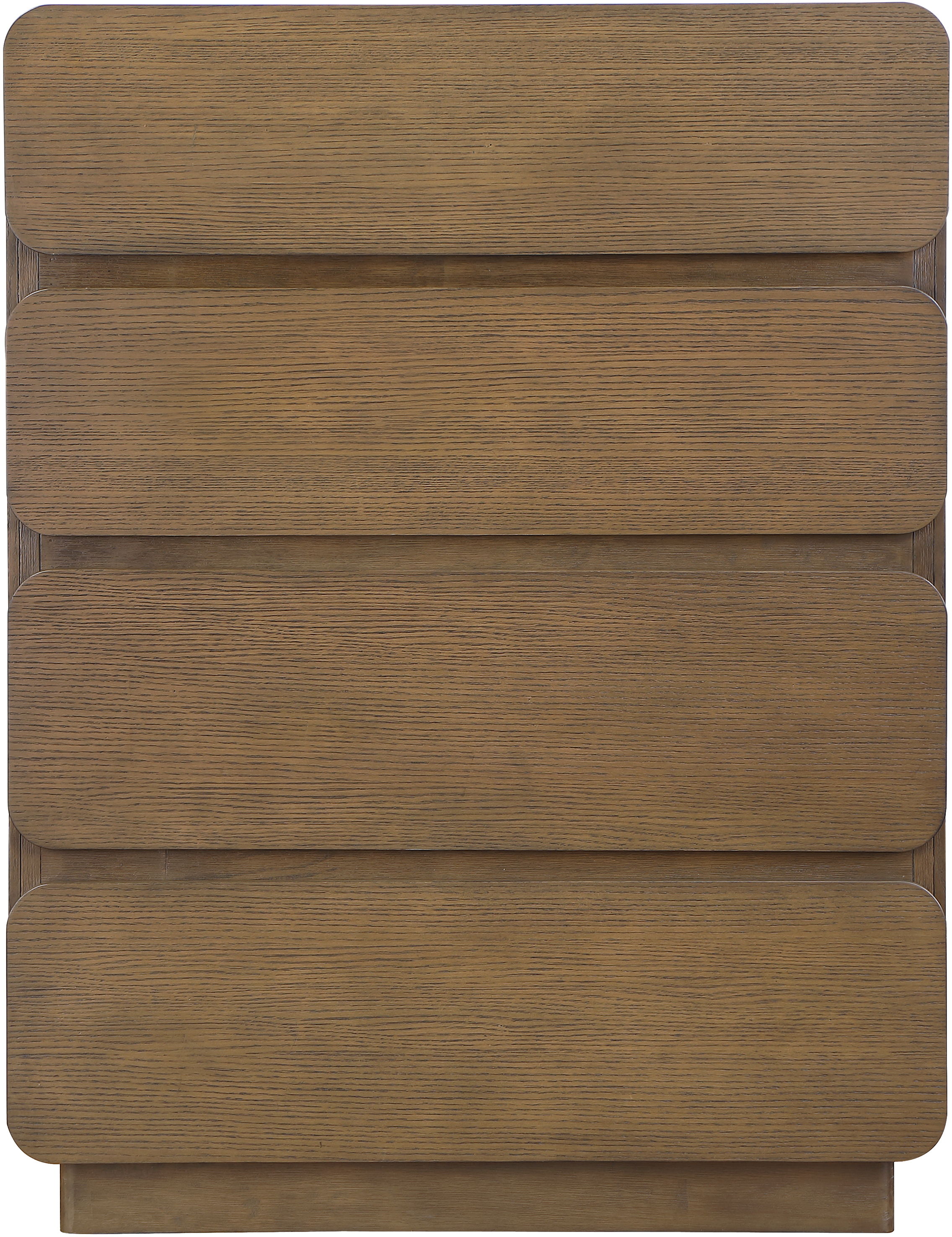 Adagio - Solid Wood And Oak Veneer Chest - Brown