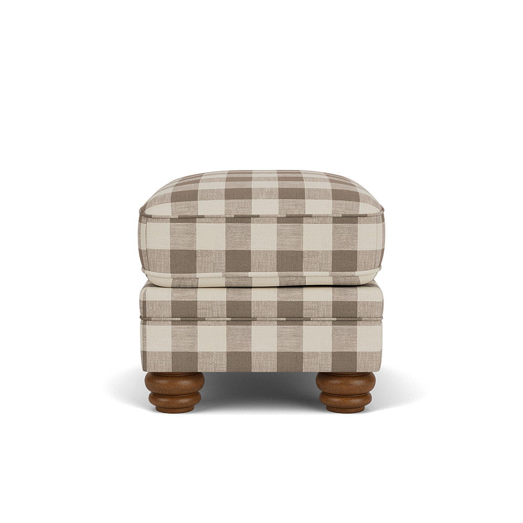 Bexley - Fabric Ottoman, Nailhead Trim, blue, view 6
