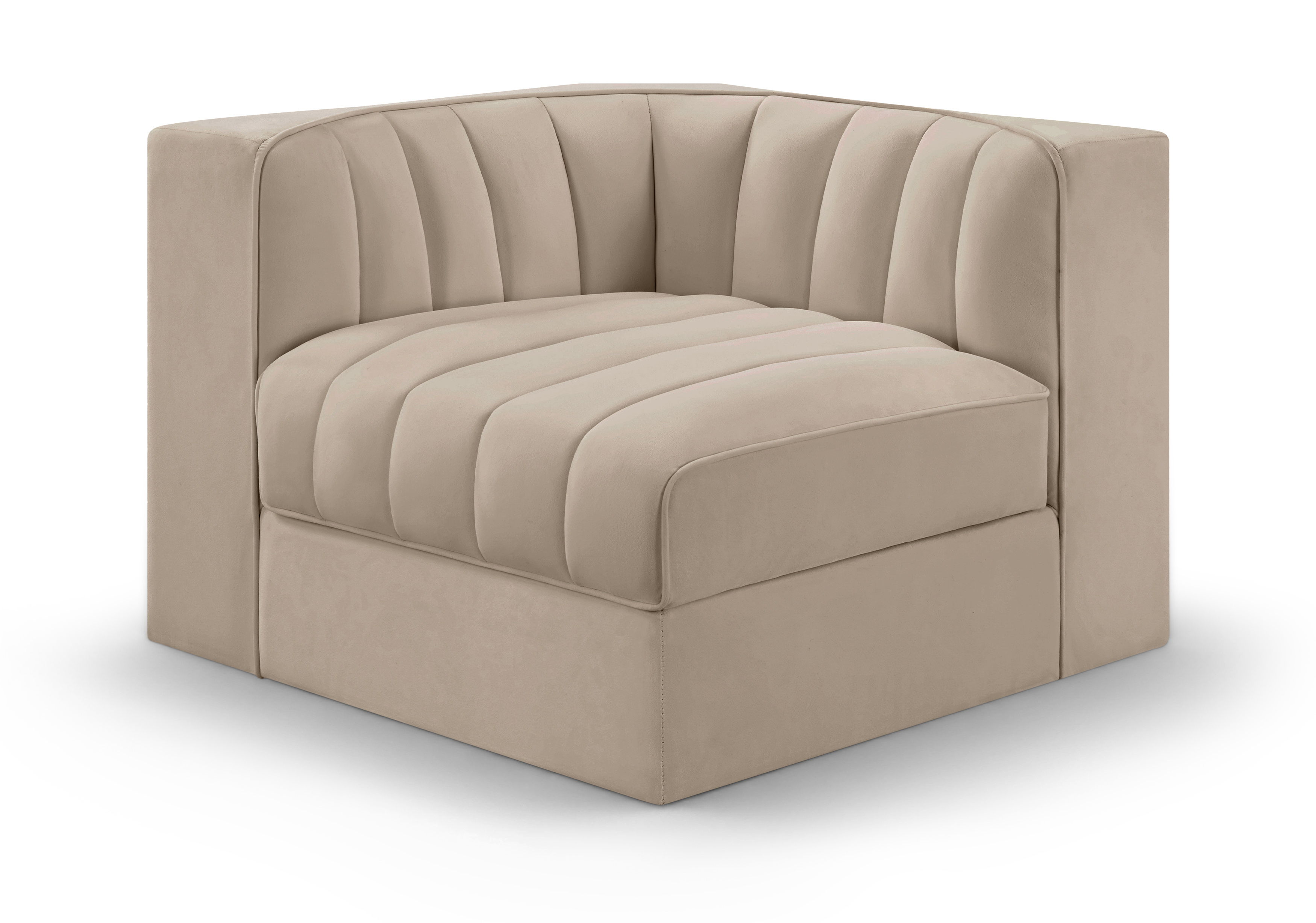 Velvet Performance Fabric Upholstered Modular Corner Chair