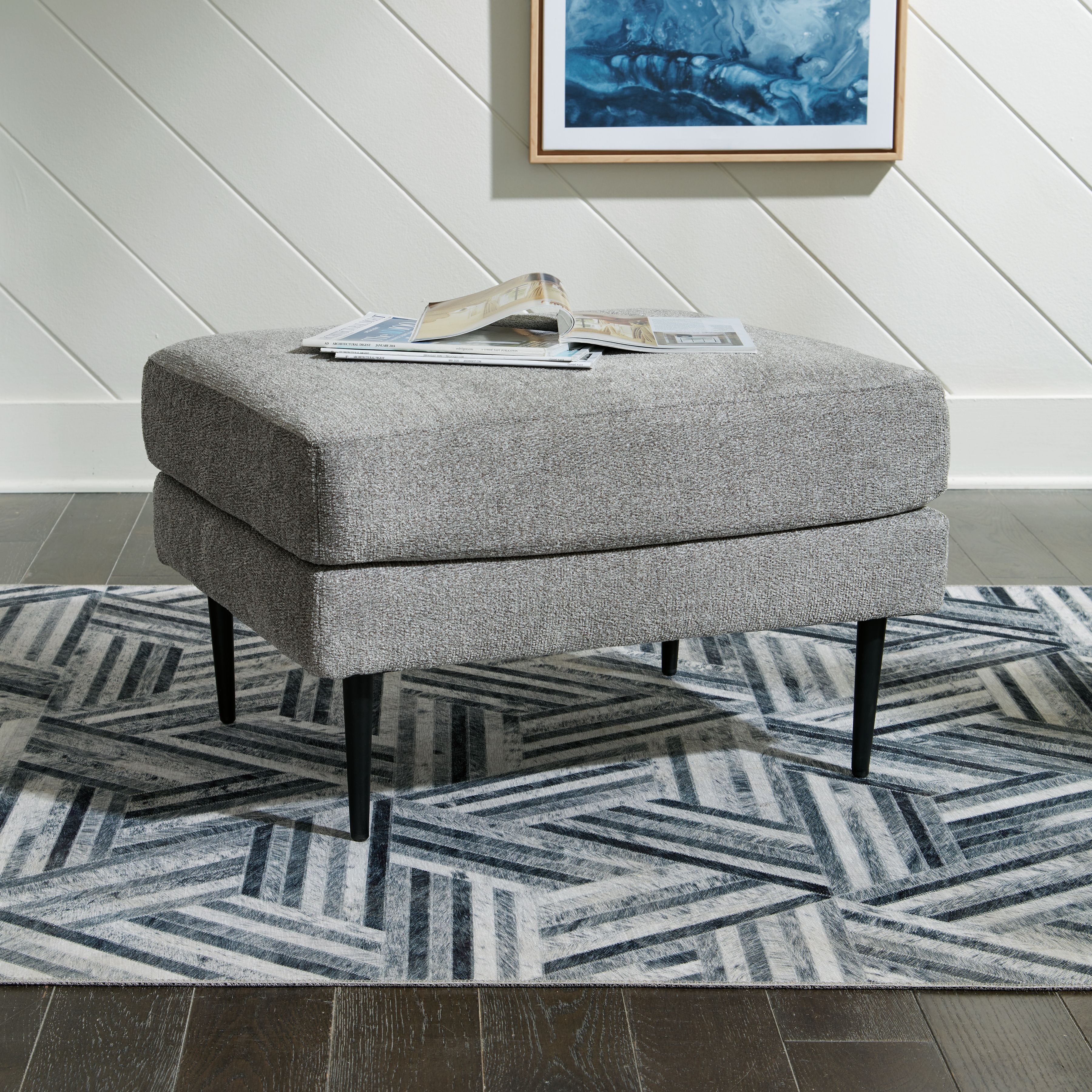 Ashley Furniture Hazela - 2 Pc. - Chair, Ottoman - Charcoal - Image 6