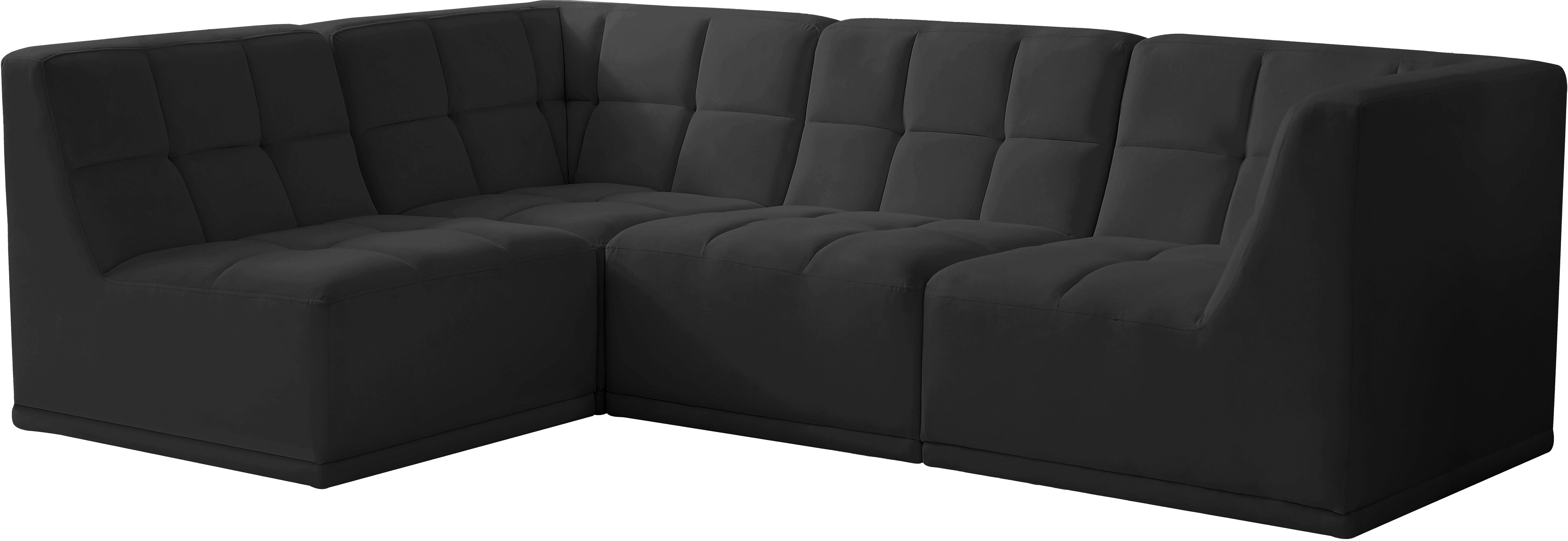 Relax - 4 Piece Modular Sectional - Black