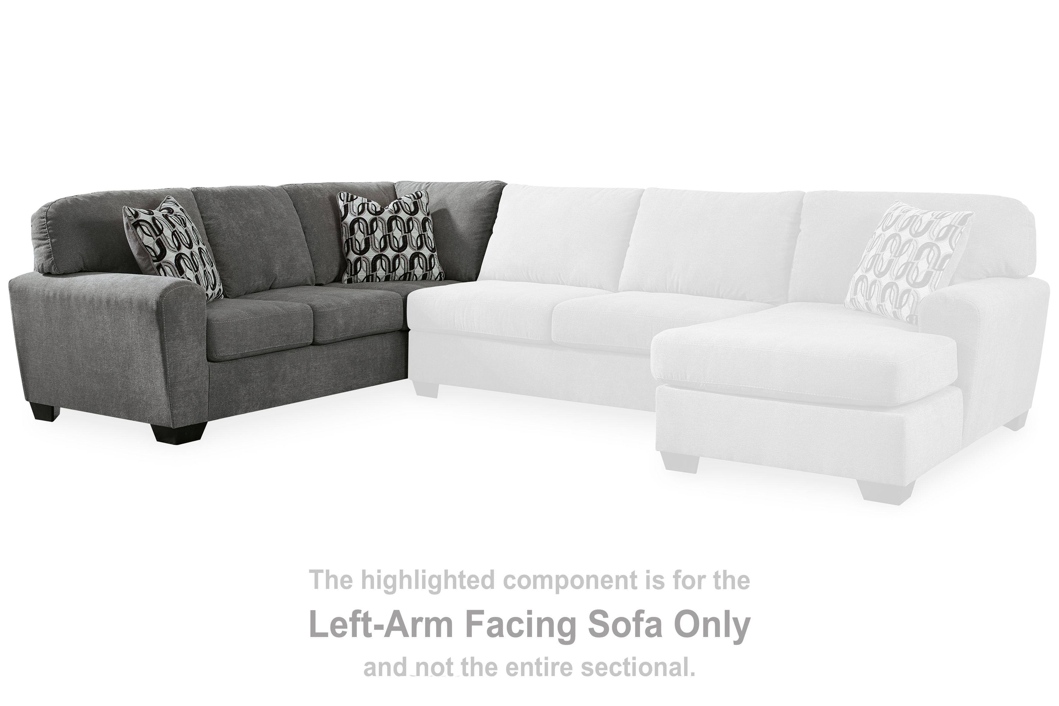 Birkdale Court - Laf Sofa With Corner Wedge - Gray