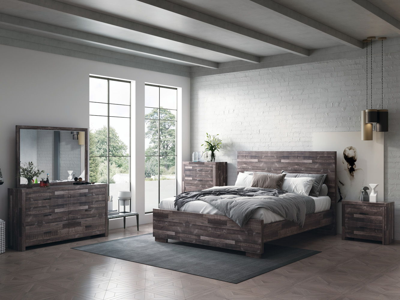 Juniper - Mirror - Dark Oak, dark brown, view 6