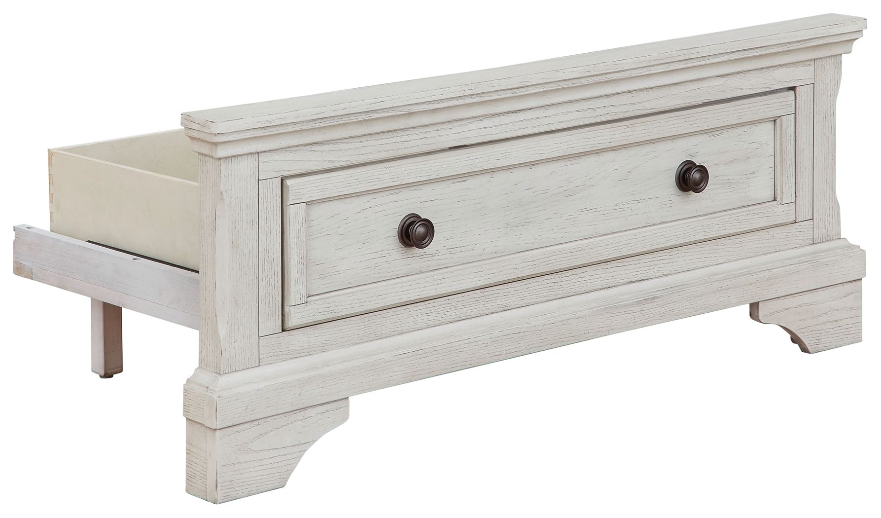 Robbinsdale – Twin Storage Ftbd w/Roll Slats – Antique White