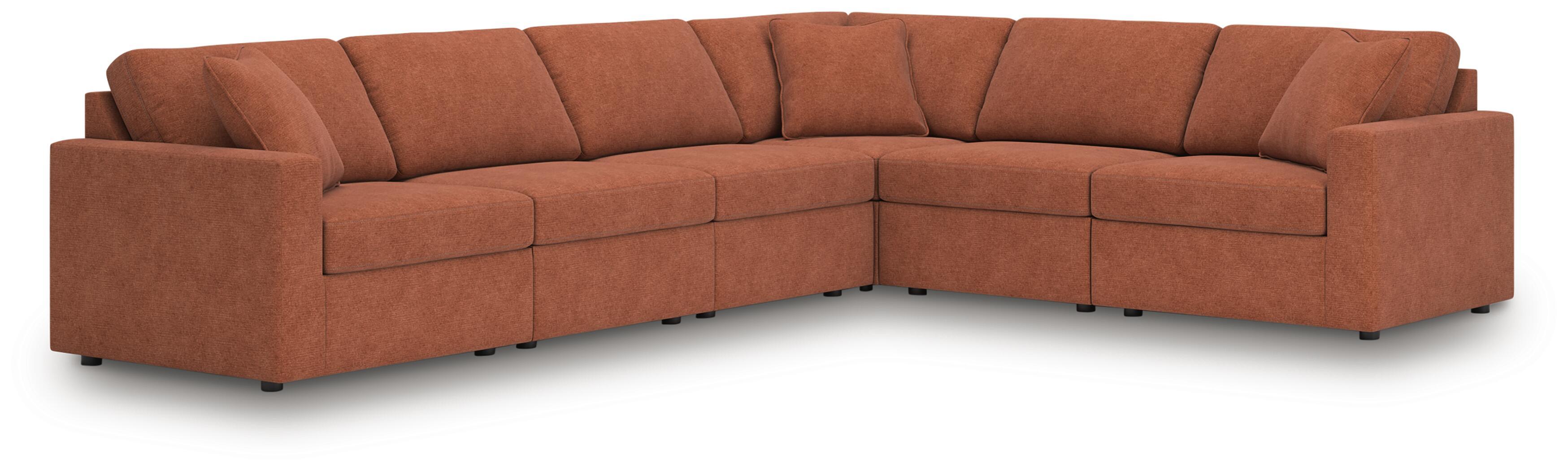 Modmax – 6-Piece Sectional With Laf Corner Chair And Raf Corner Chair – Spice