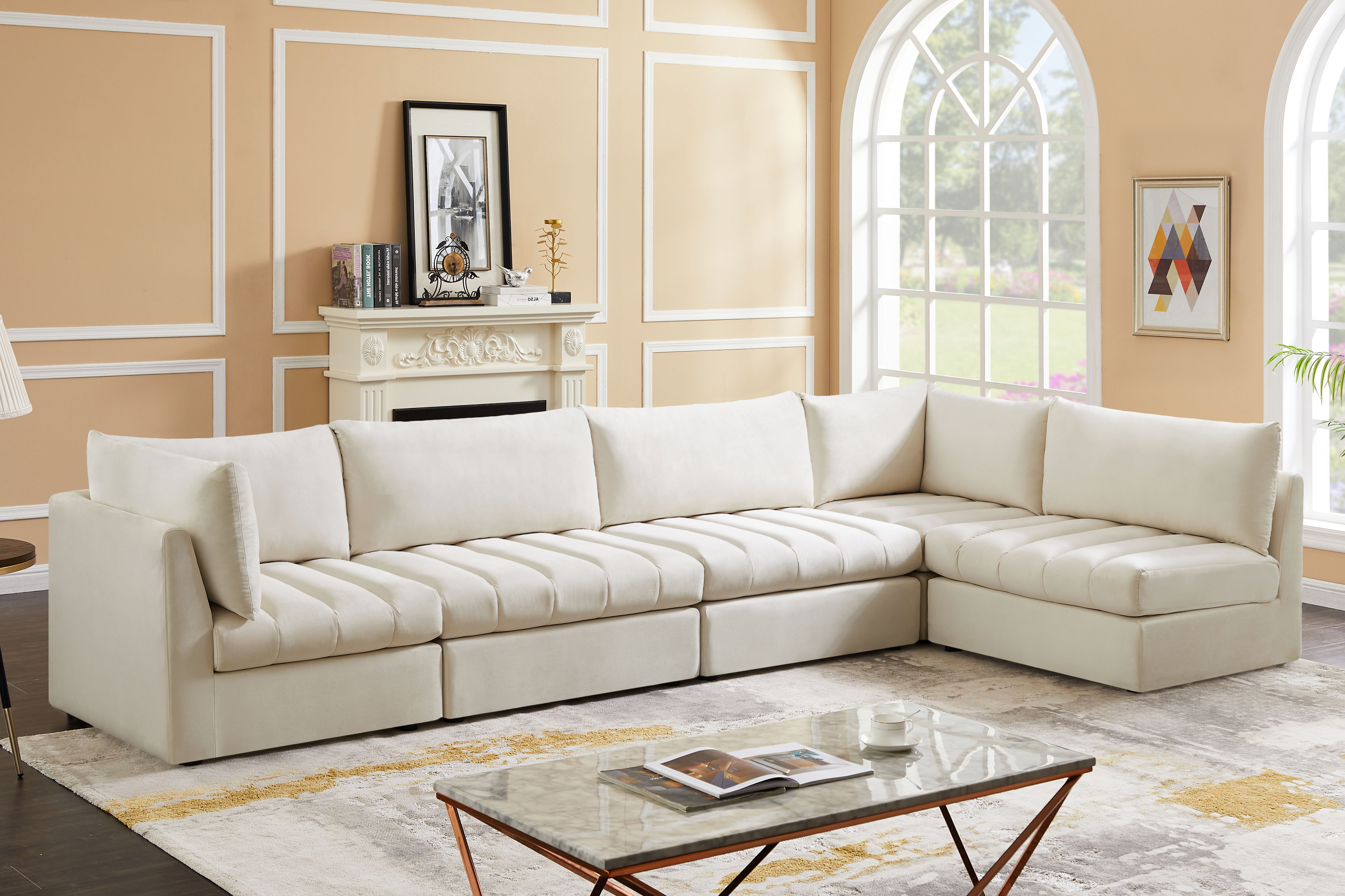 Jacob - Modular Sectional 5 Piece - Cream
