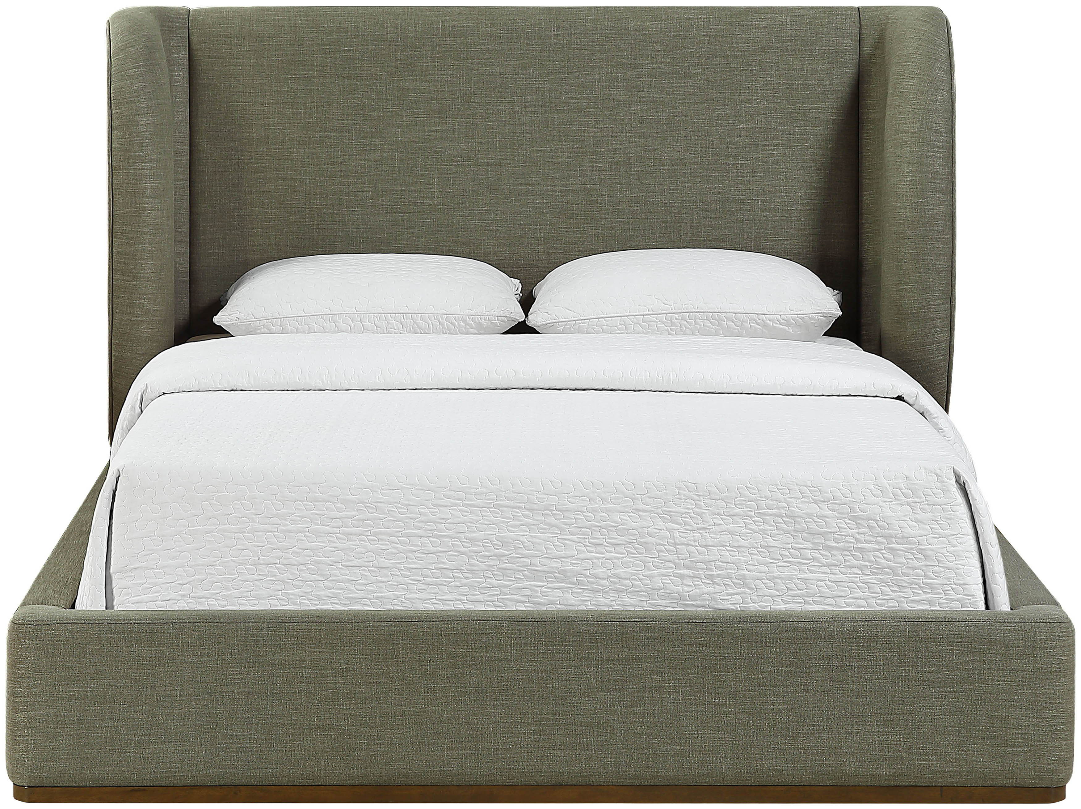 Aurin - Upholstered Full Bed - Olive Green