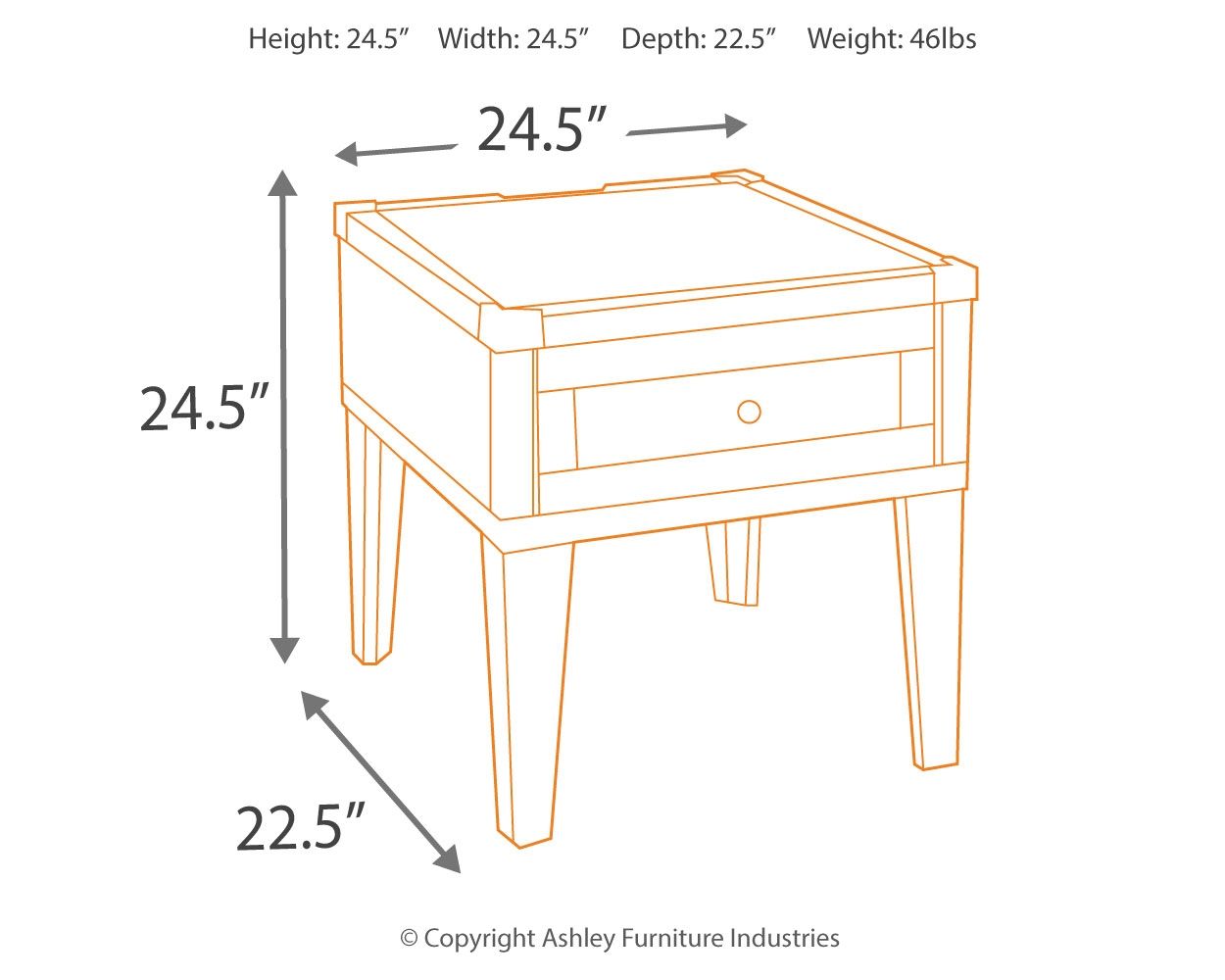 Ashley Furniture Todoe - Rectangular End Table - Dark Gray - Image 4