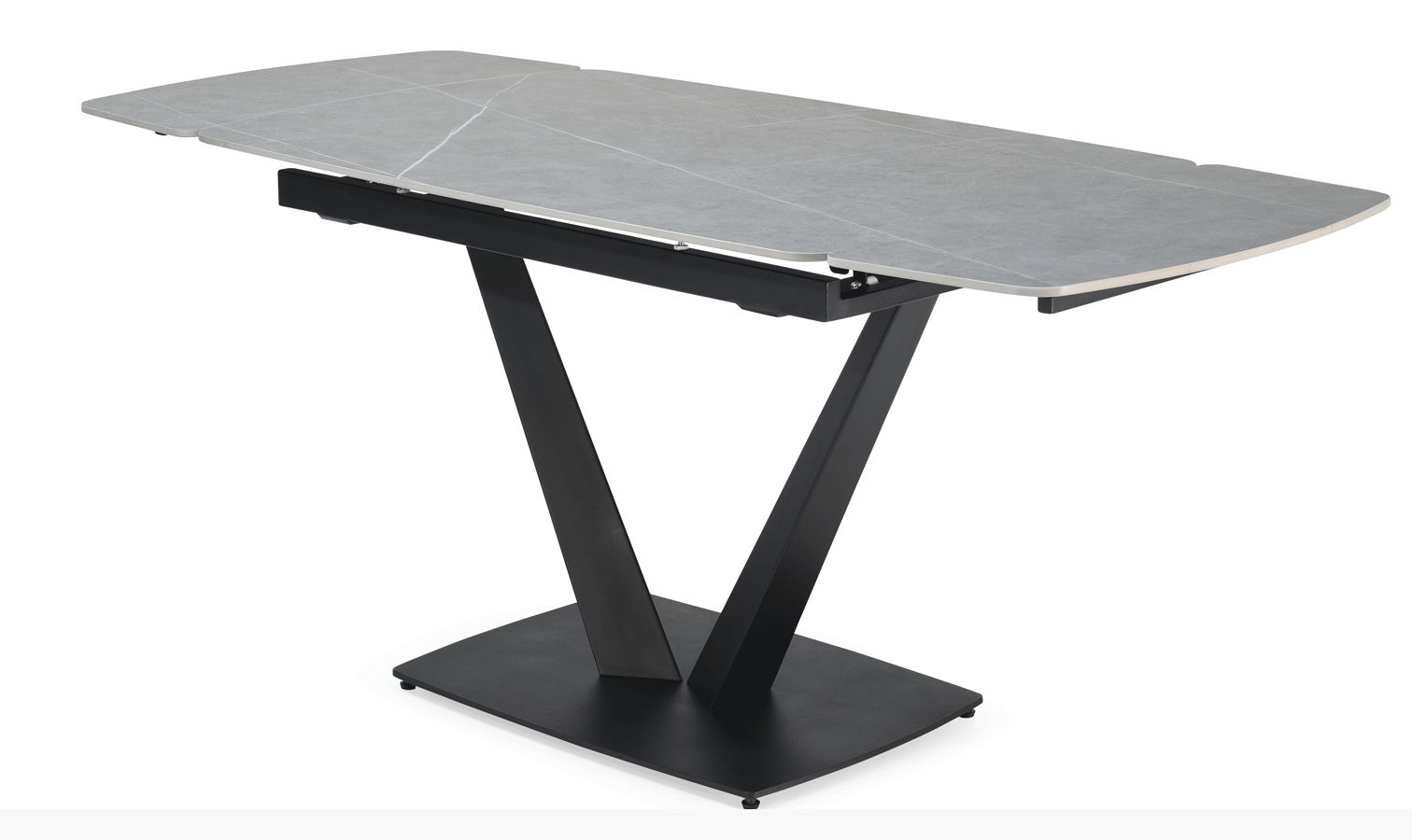 109 - Extendable Ceramic Dining Table - Gray / Black