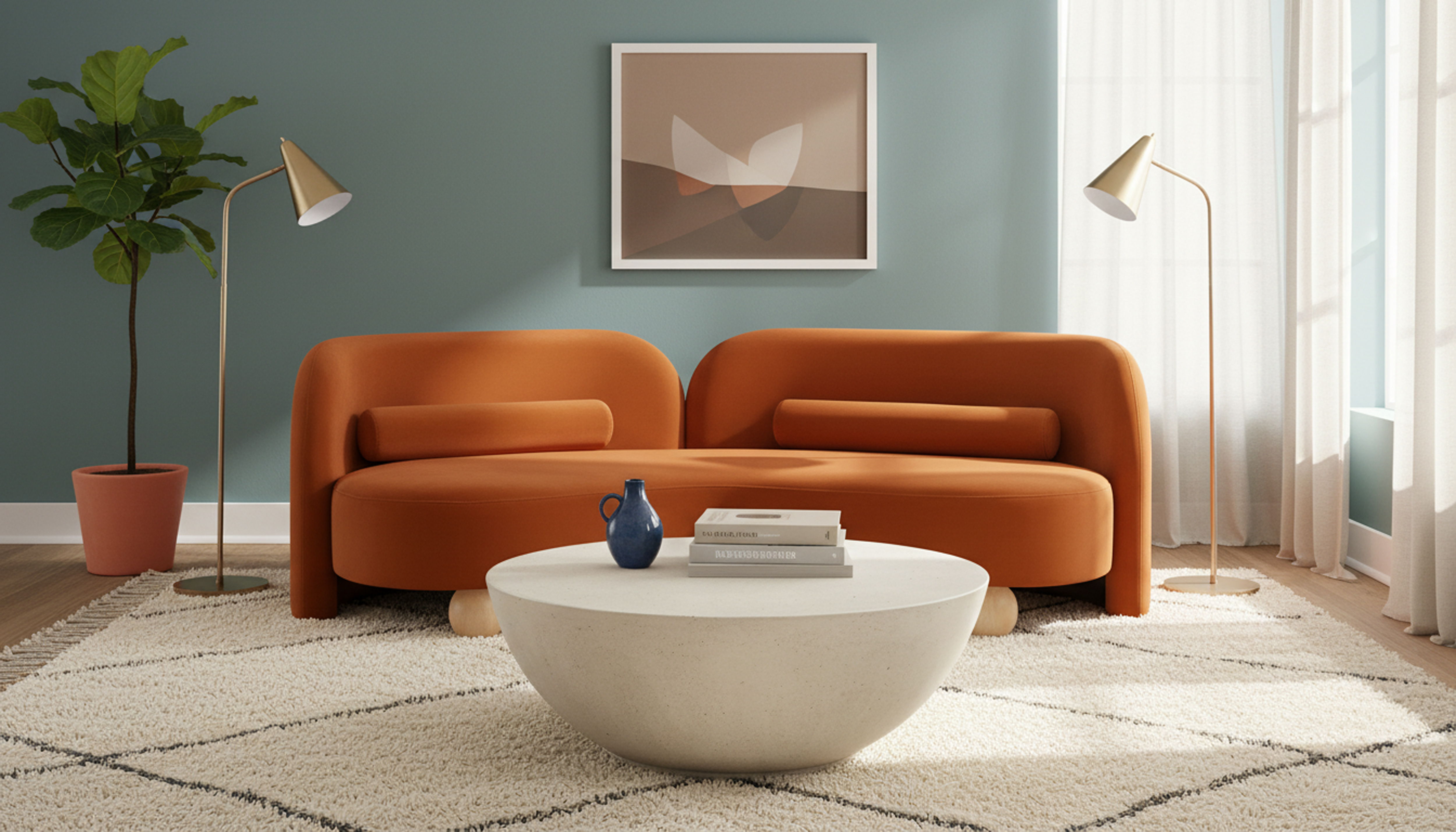 Daphne - Velvet Sofa - Cognac