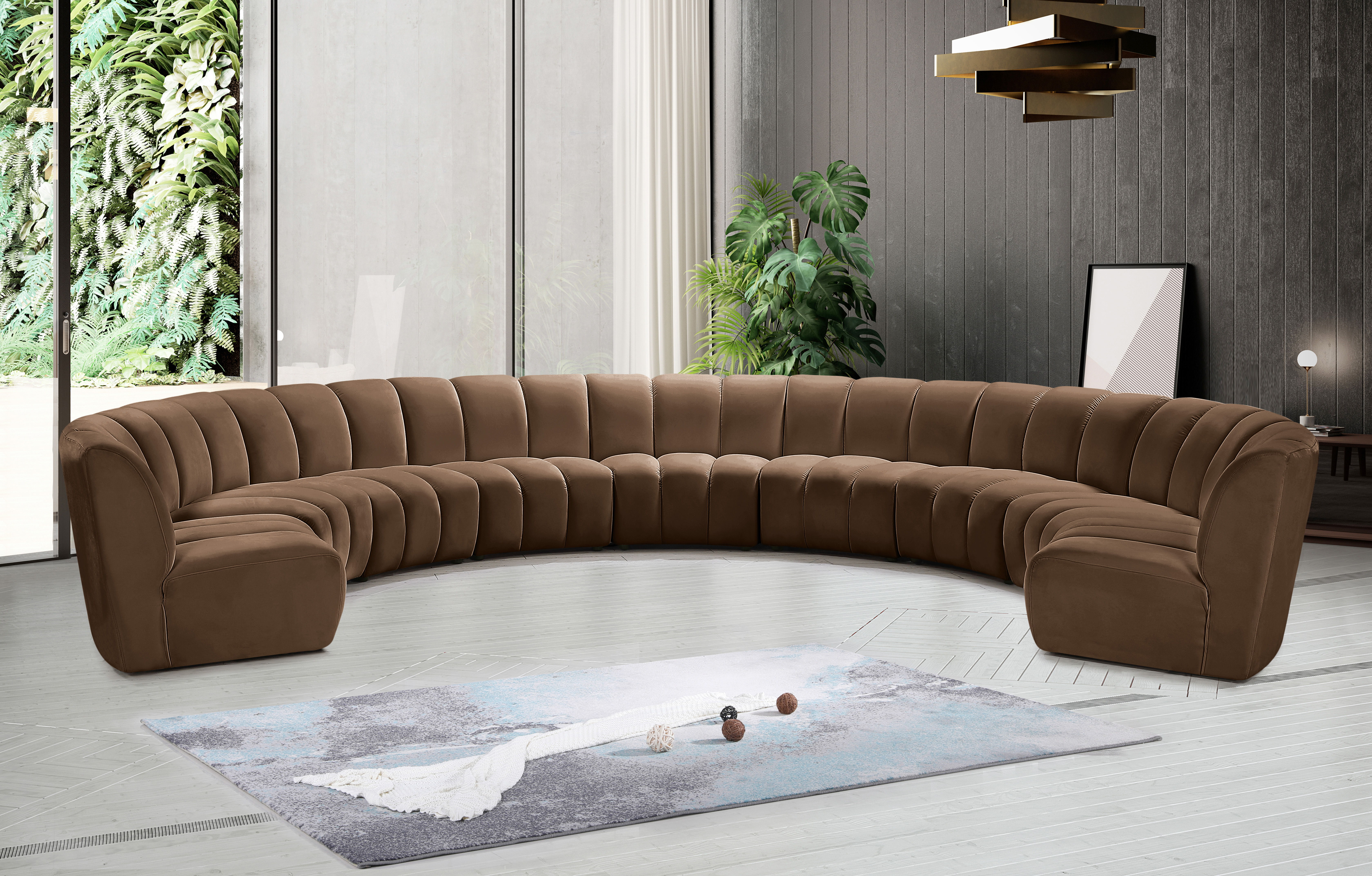Infinity - 9 Piece Modular Sectional - Brown