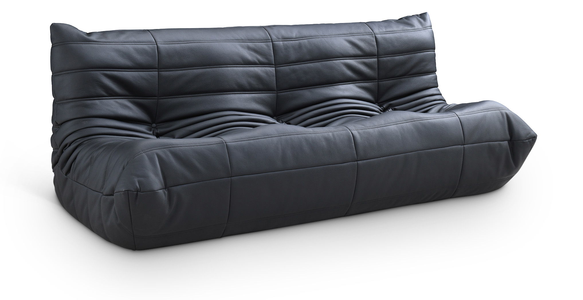 Relax - Vegan Leather 77.75" Upholstered Sofa - Black